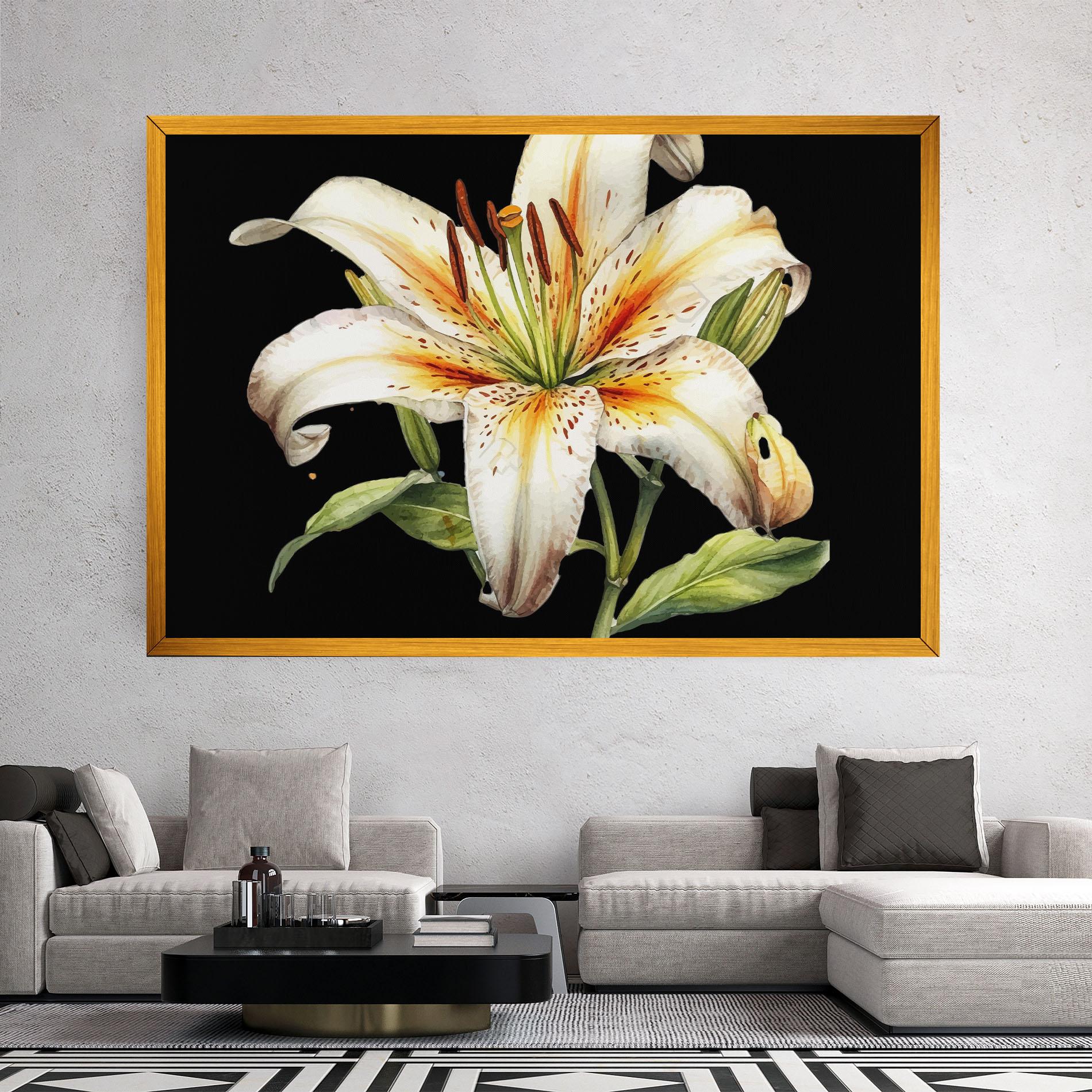 Vászonkép Beautiful White Lily mockup 2