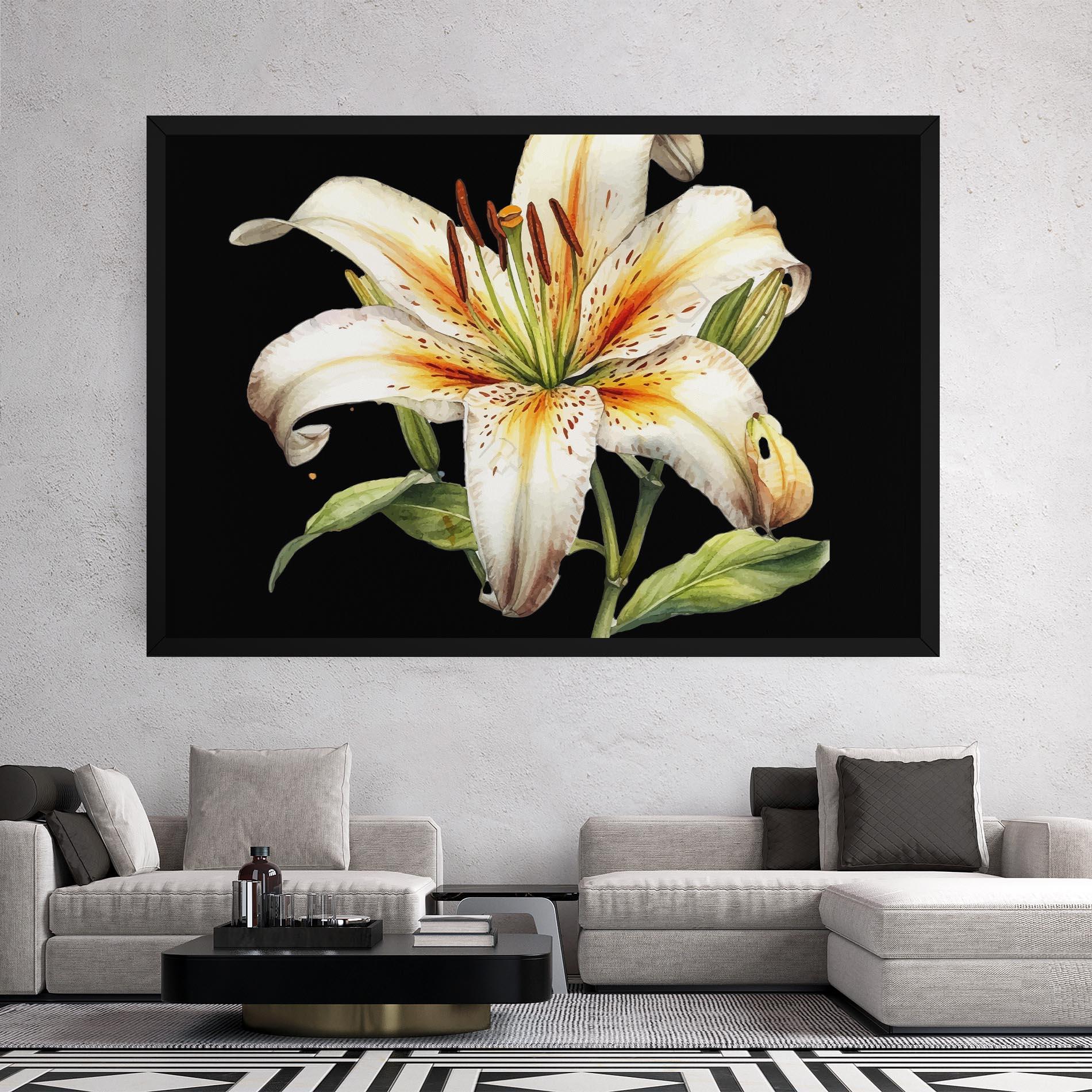 Vászonkép Beautiful White Lily mockup 2