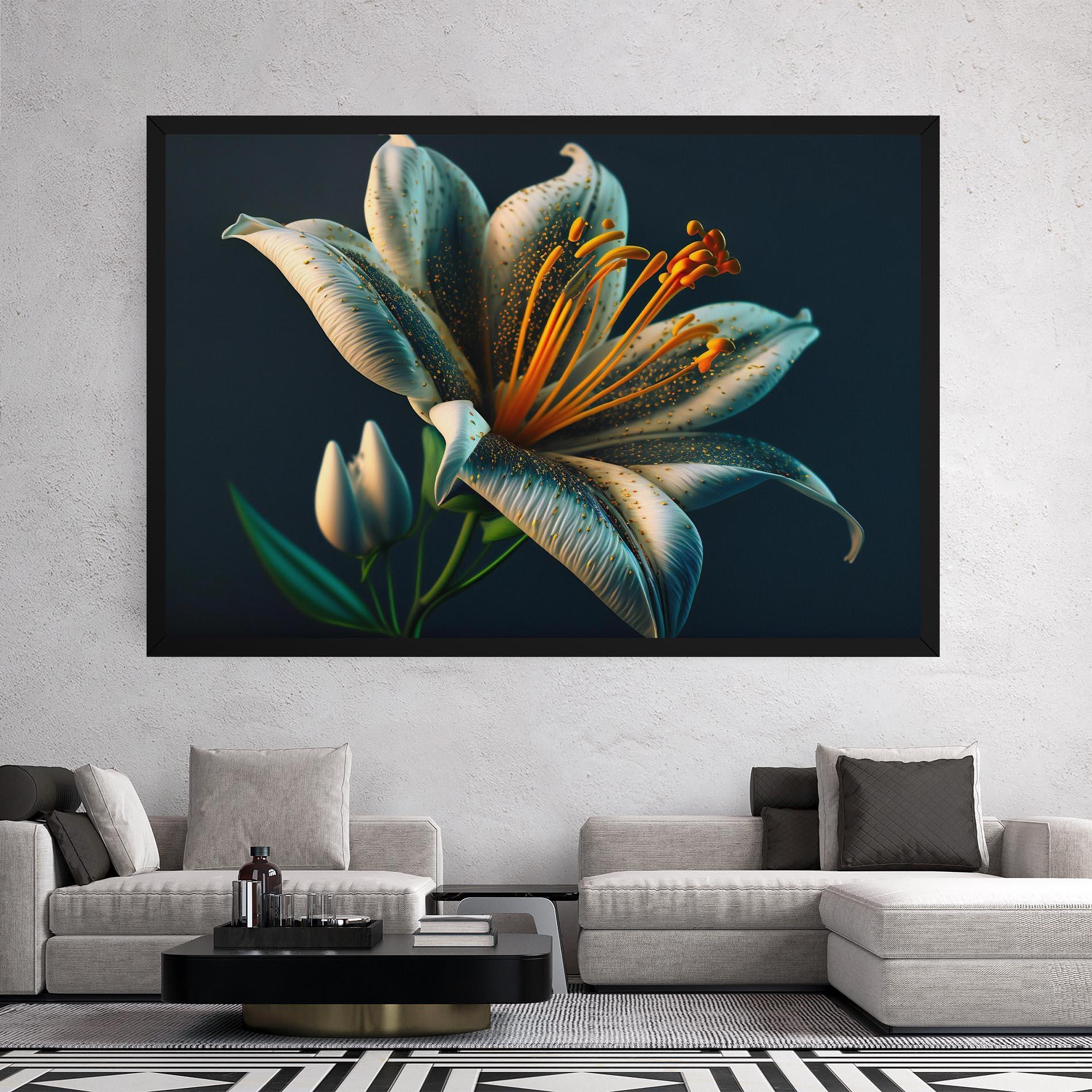Vászonkép Blue Grey Lily mockup 2