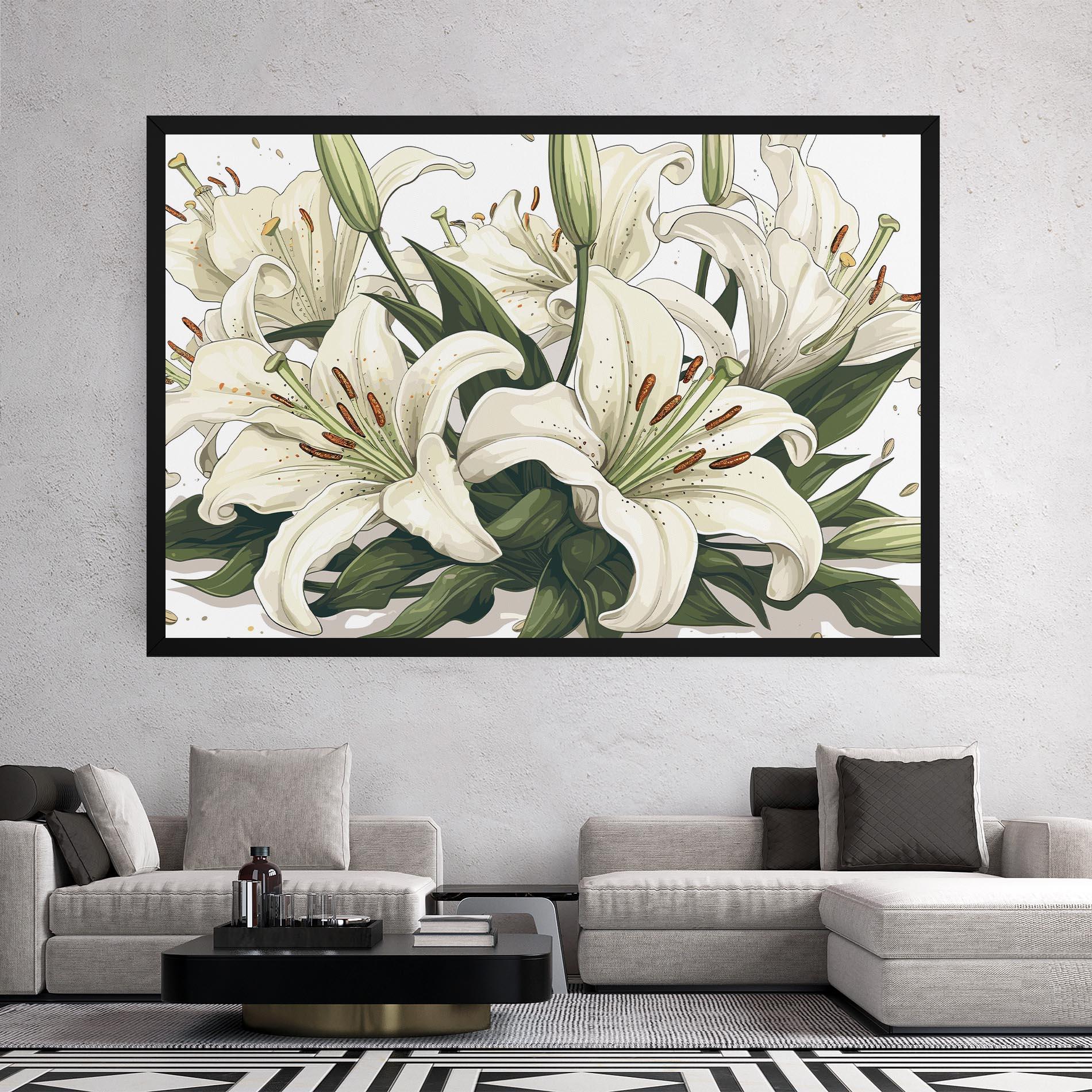 Vászonkép Grey White Lily mockup 2