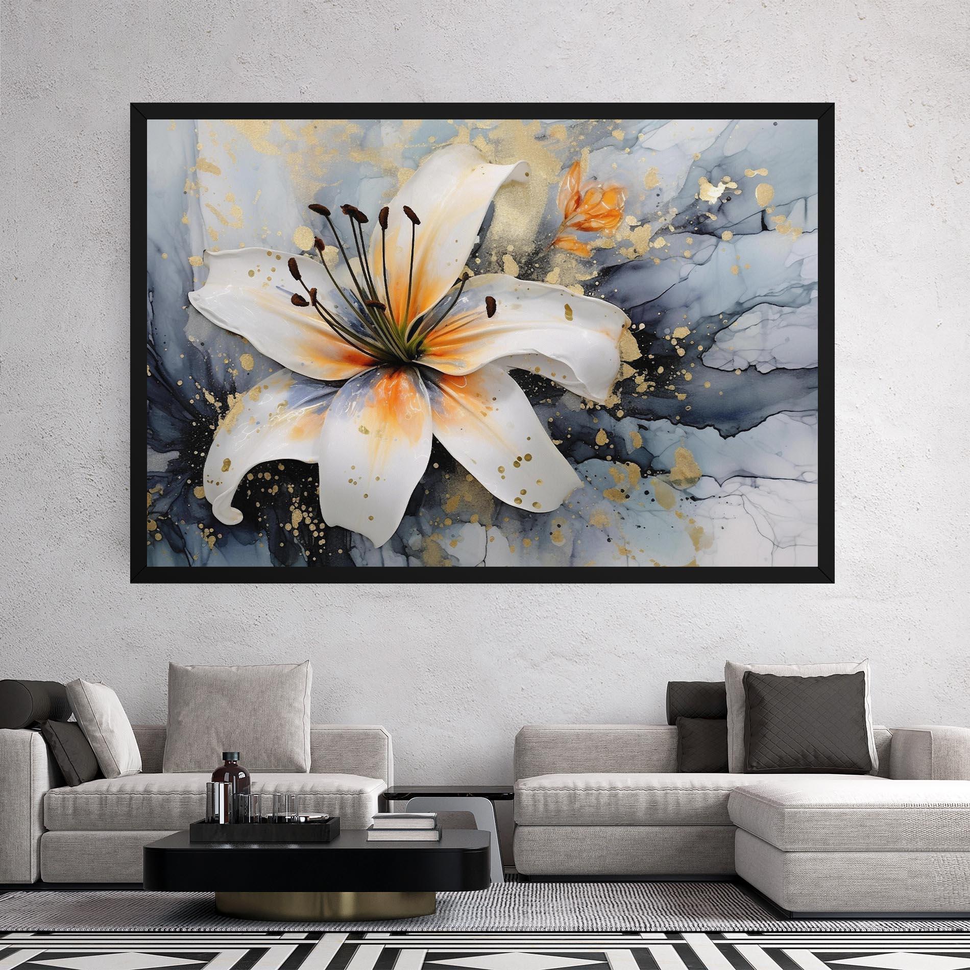 Vászonkép Lily With Orange Painting mockup 2