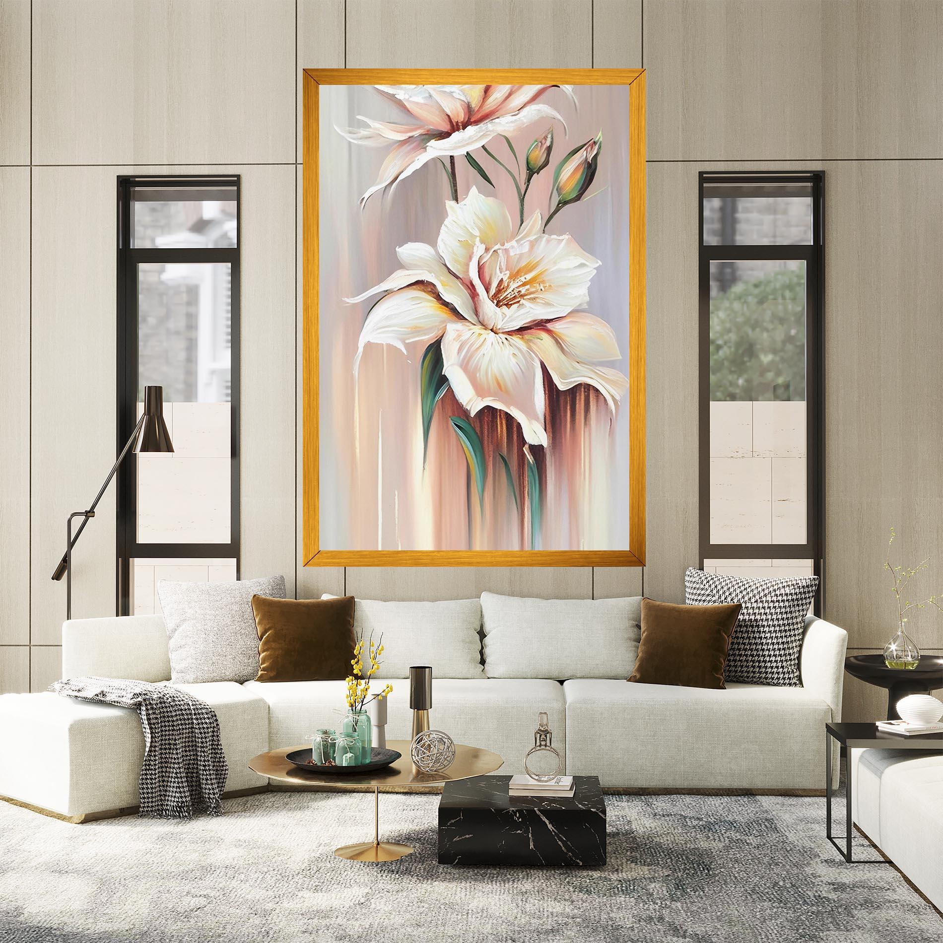 Vászonkép Abstract Lily Painting mockup 2