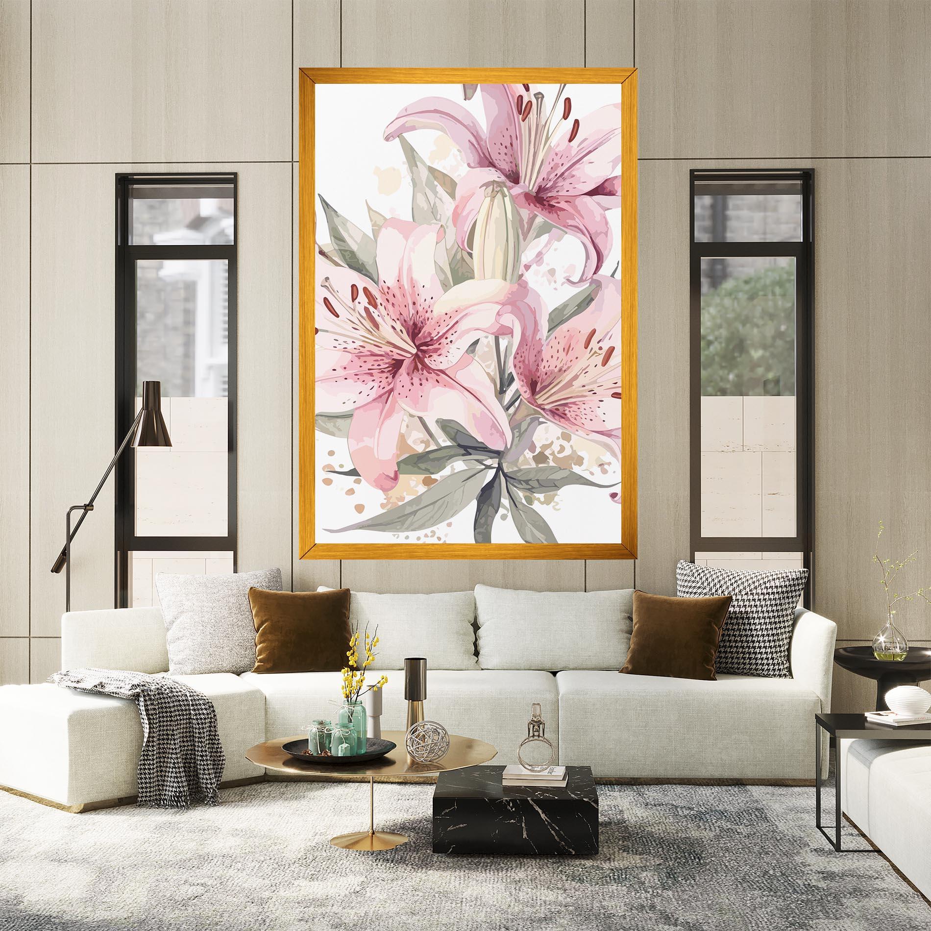 Vászonkép Light Pink Lily Art mockup 2