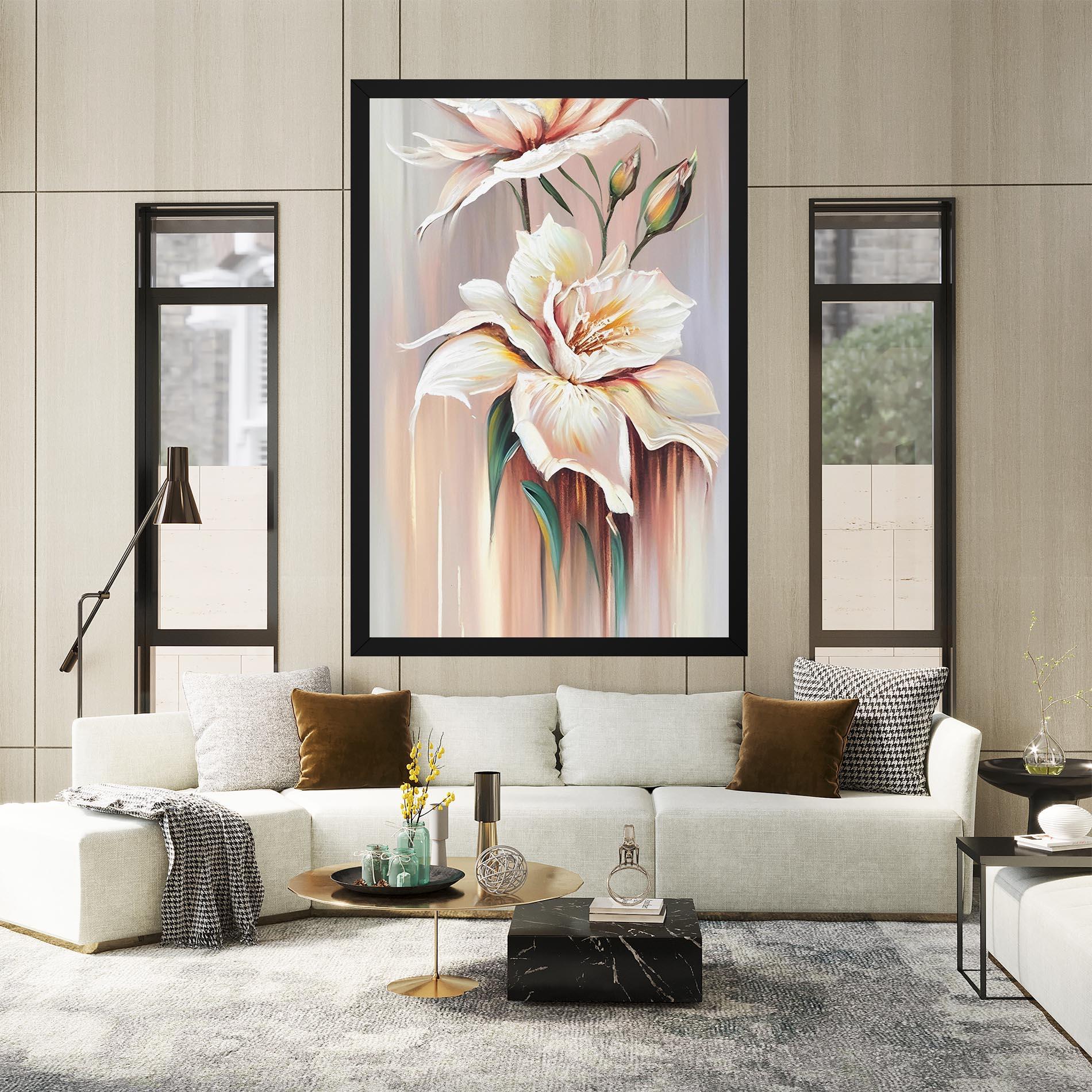 Vászonkép Abstract Lily Painting mockup 2