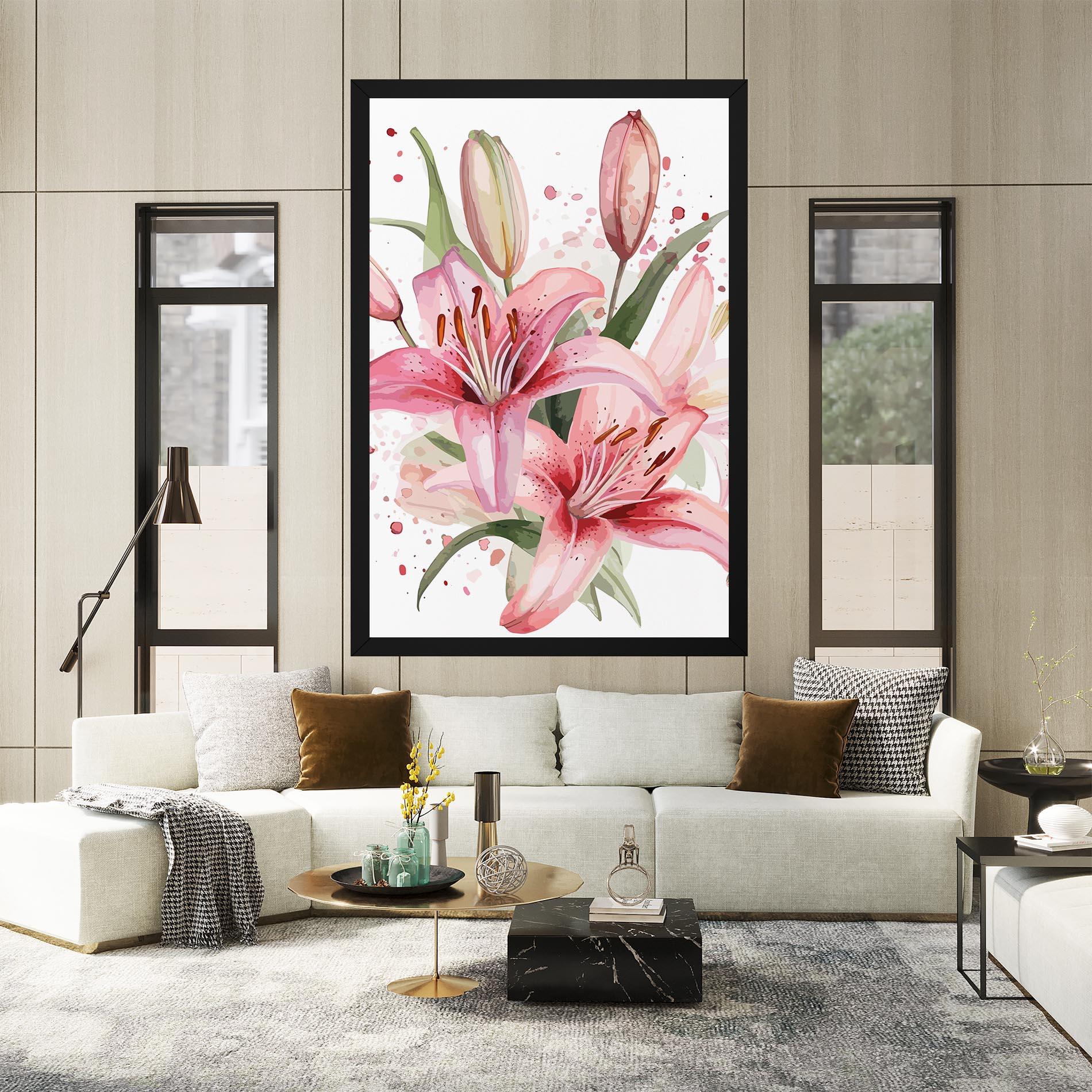 Vászonkép Beautiful Pink Lily mockup 2