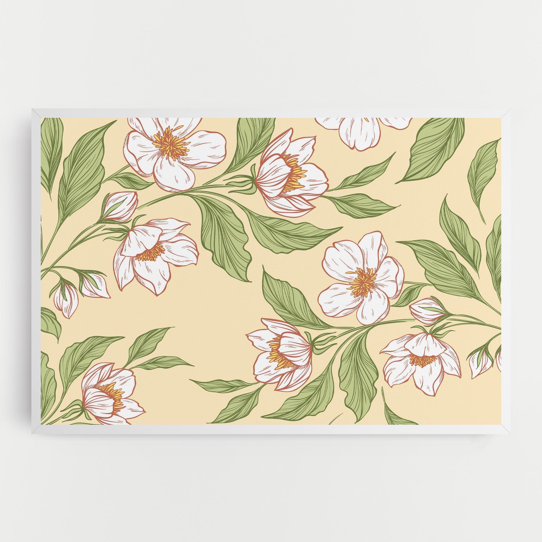 Vászonkép Cream Flower White mockup 0