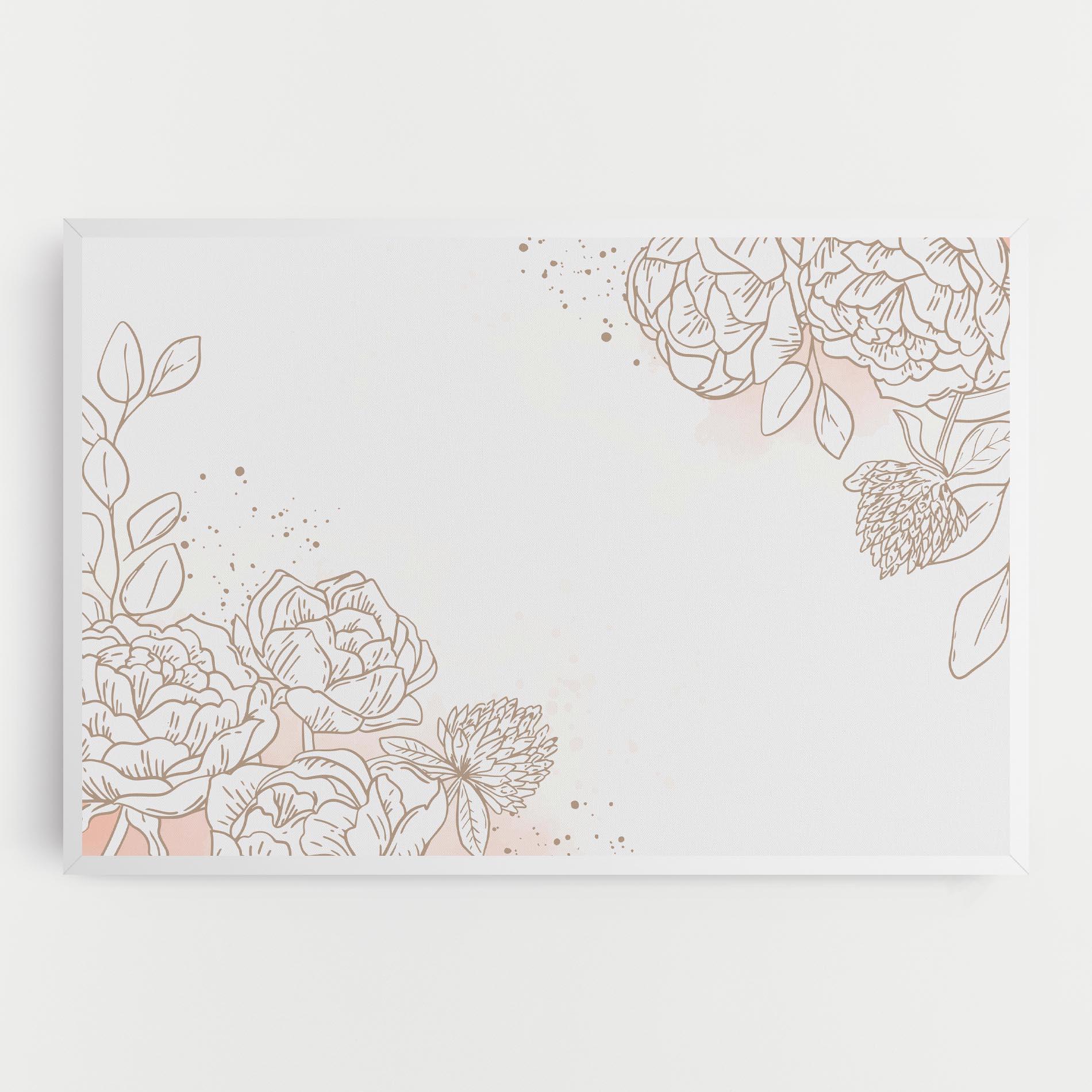 Vászonkép Cream Line Flower mockup 0