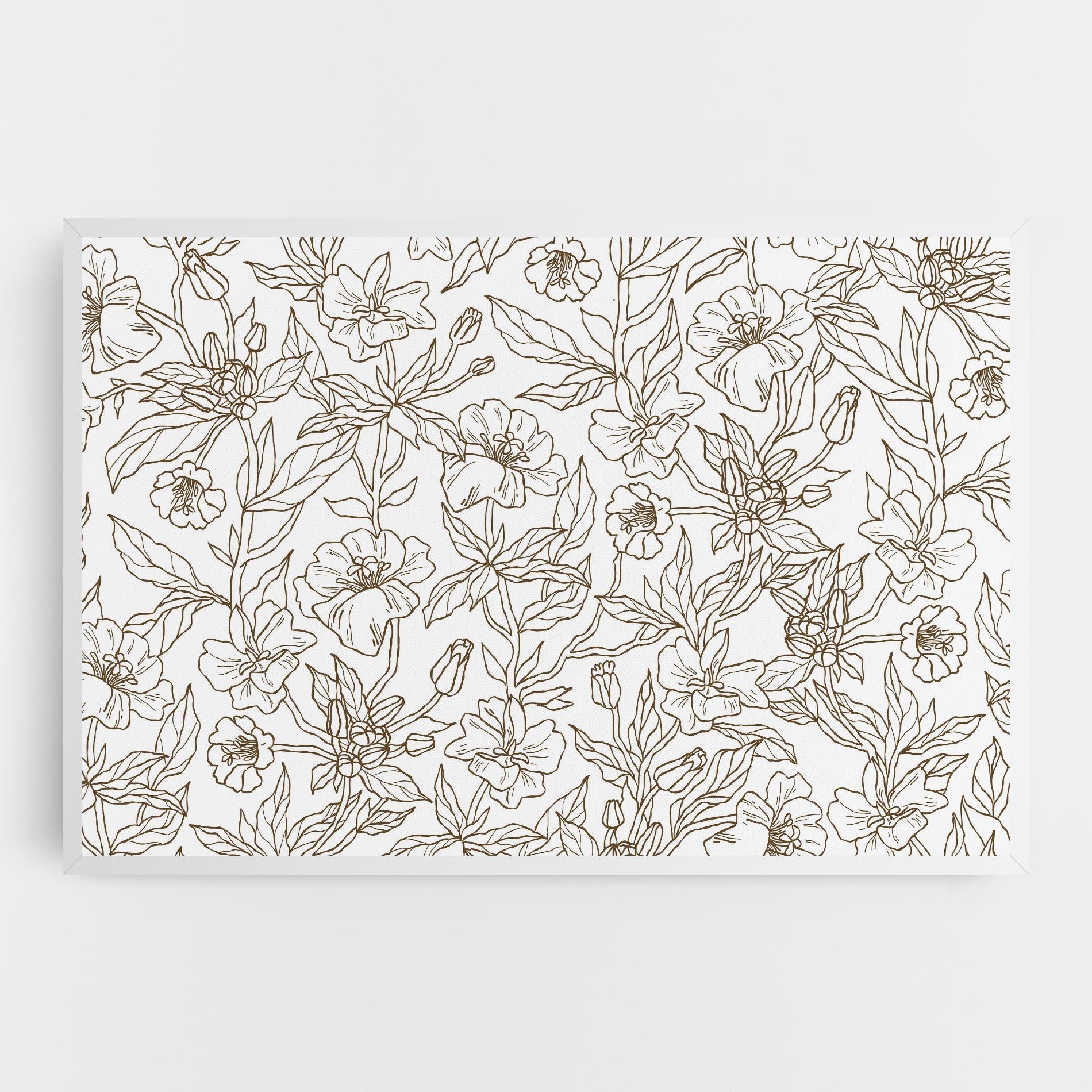 Vászonkép Cream Line Flowers mockup 0