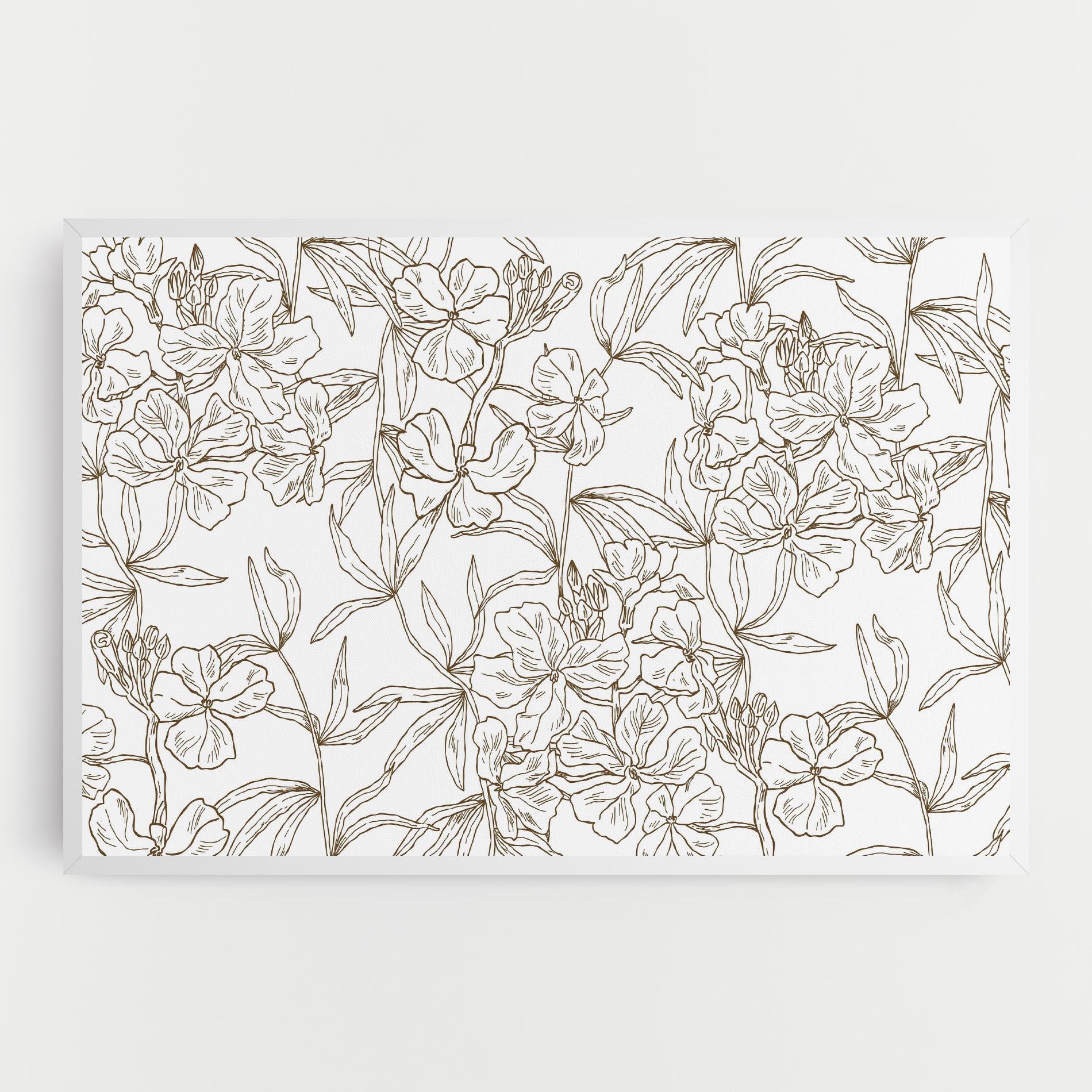 Vászonkép Flower Brown Line mockup 0
