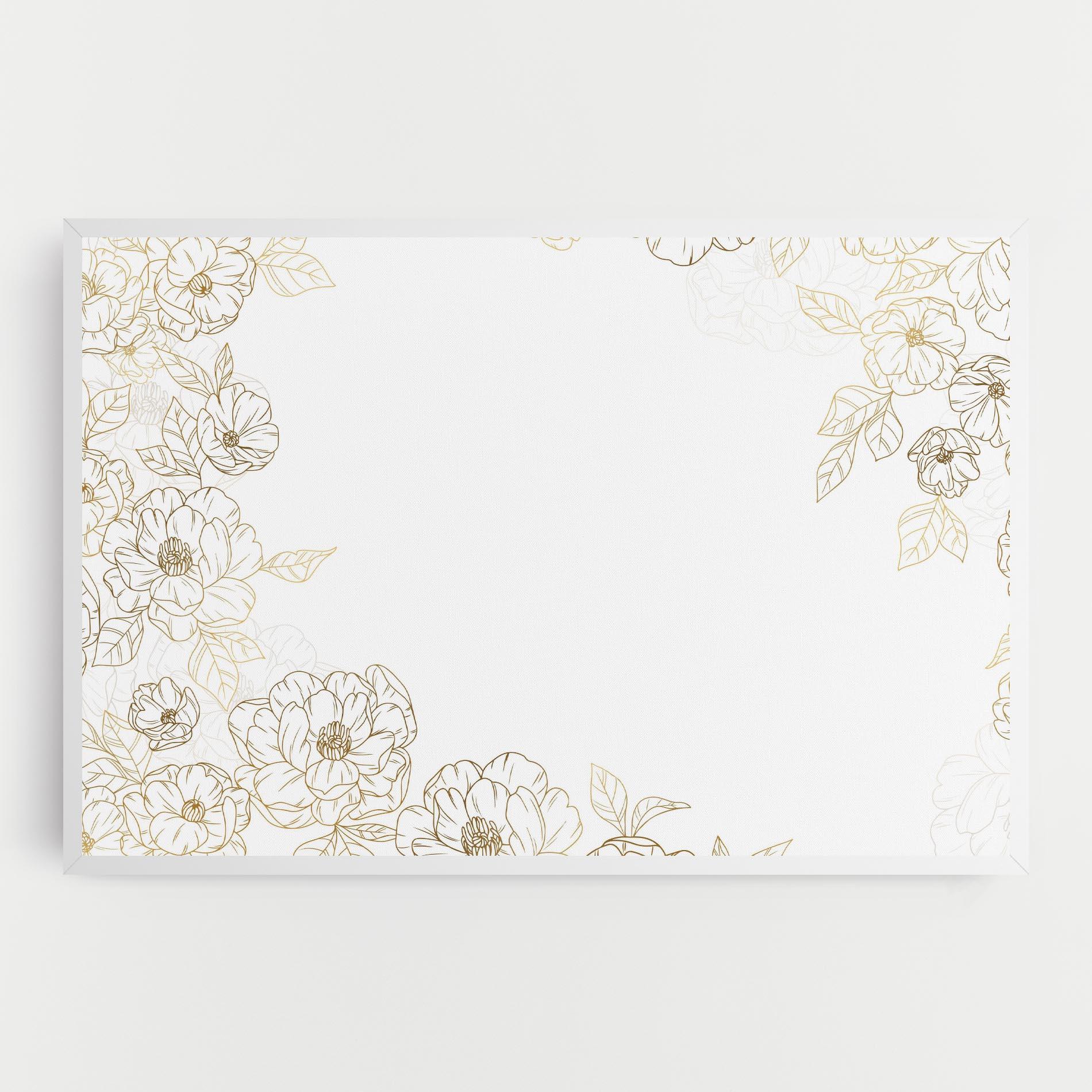 Vászonkép Flower Gold Line mockup 0