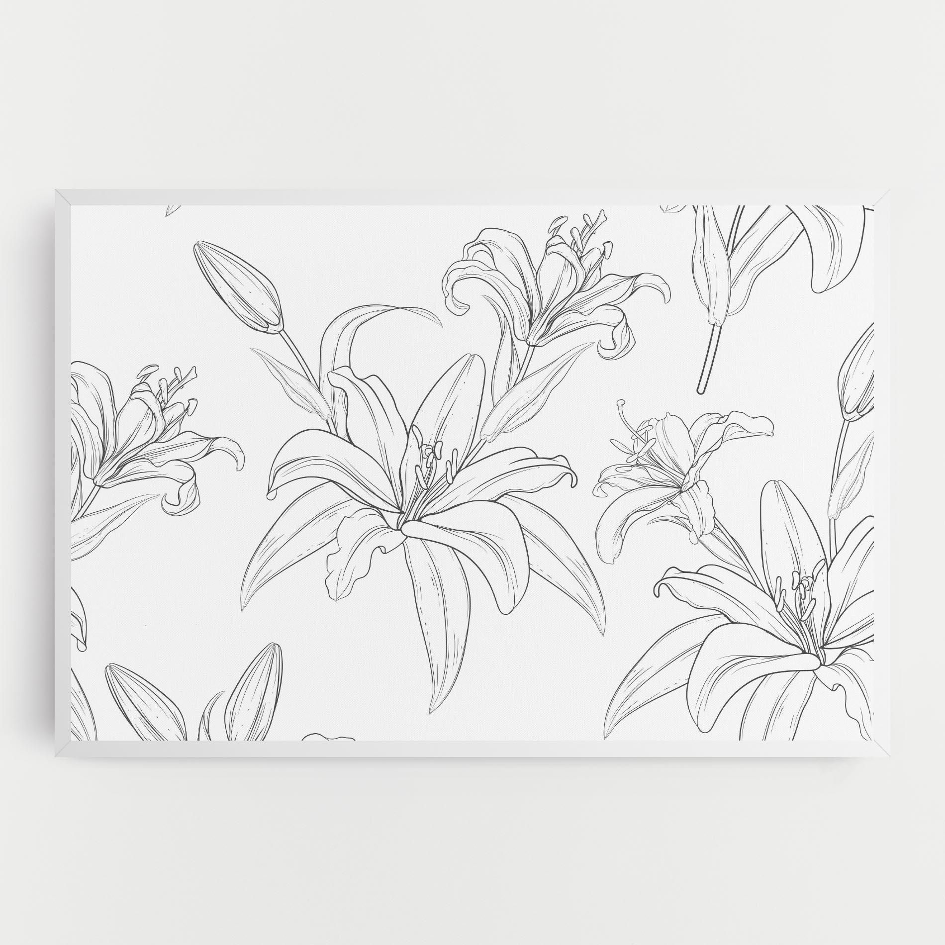 Vászonkép Grey Line Flower mockup 0