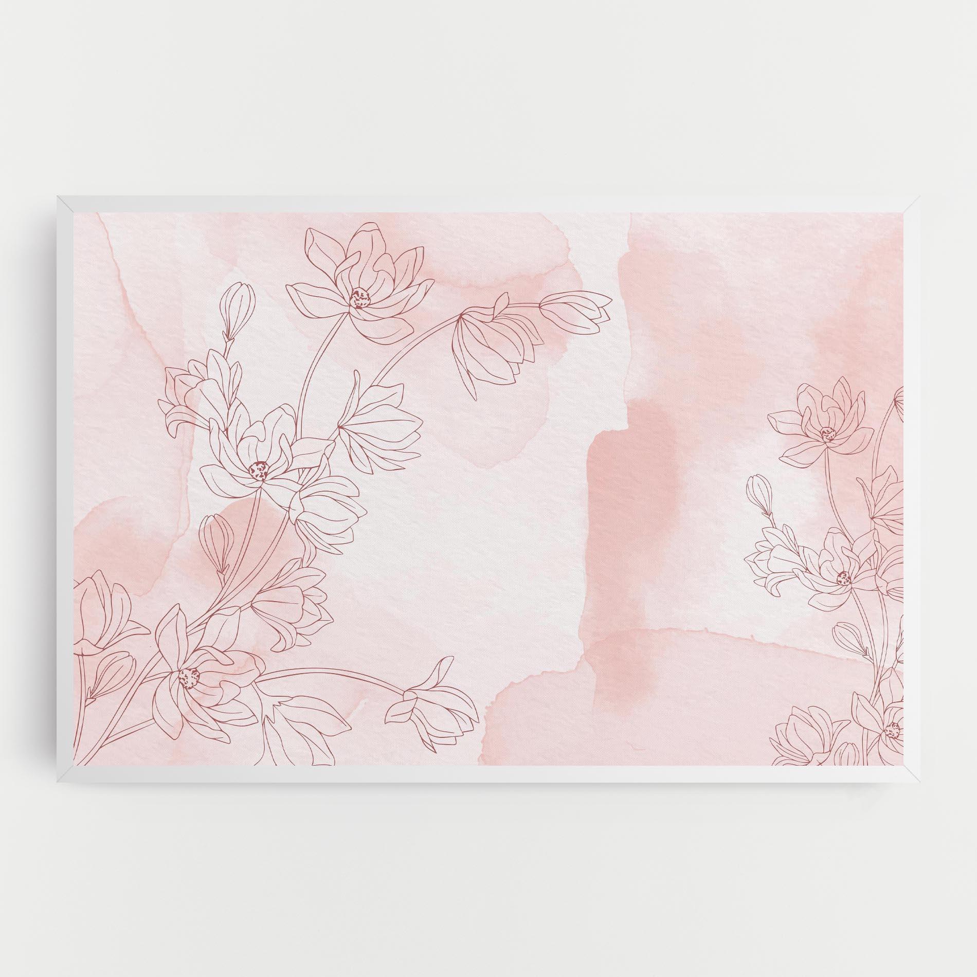 Vászonkép Pink Flower Line mockup 0