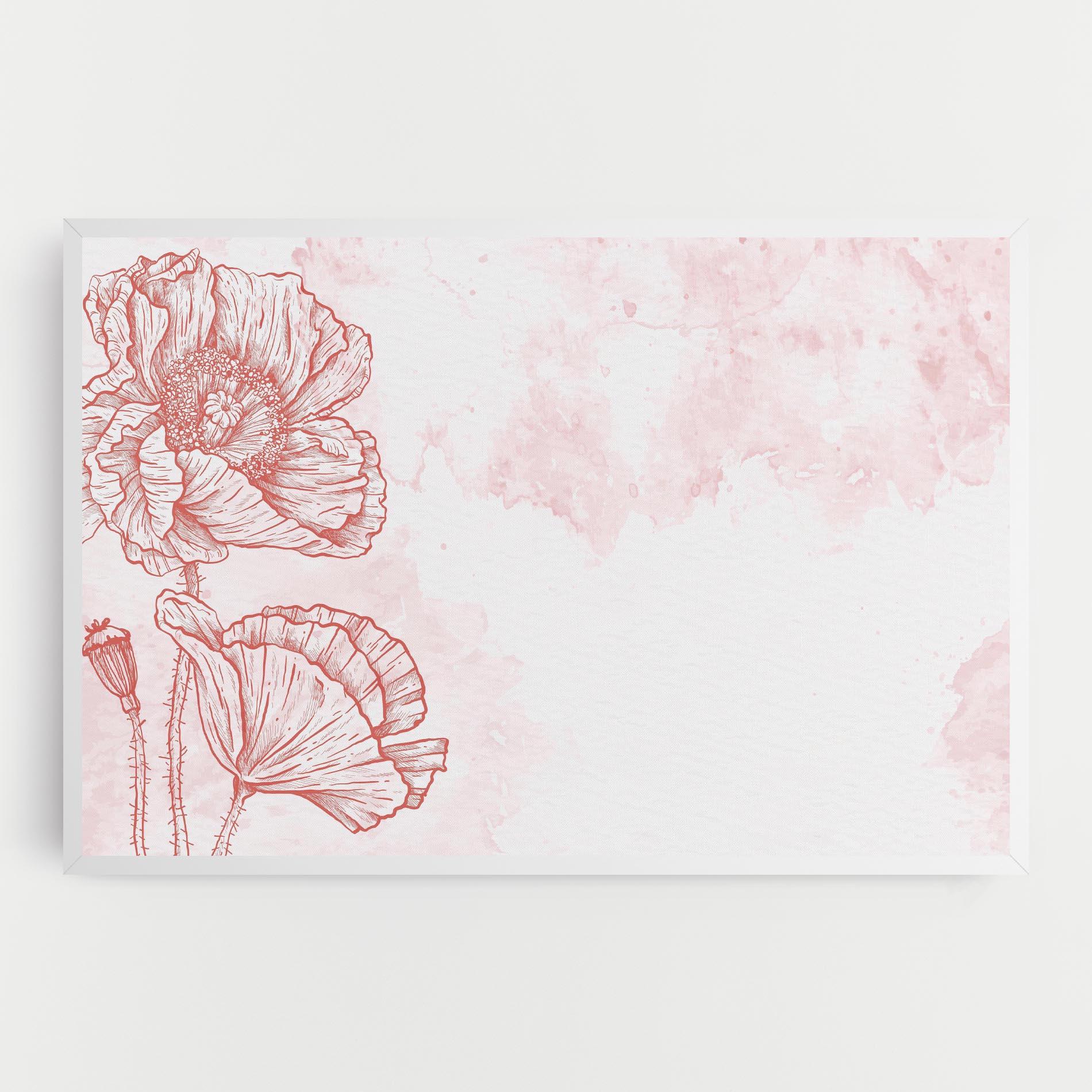 Vászonkép Red Poppy Line mockup 0