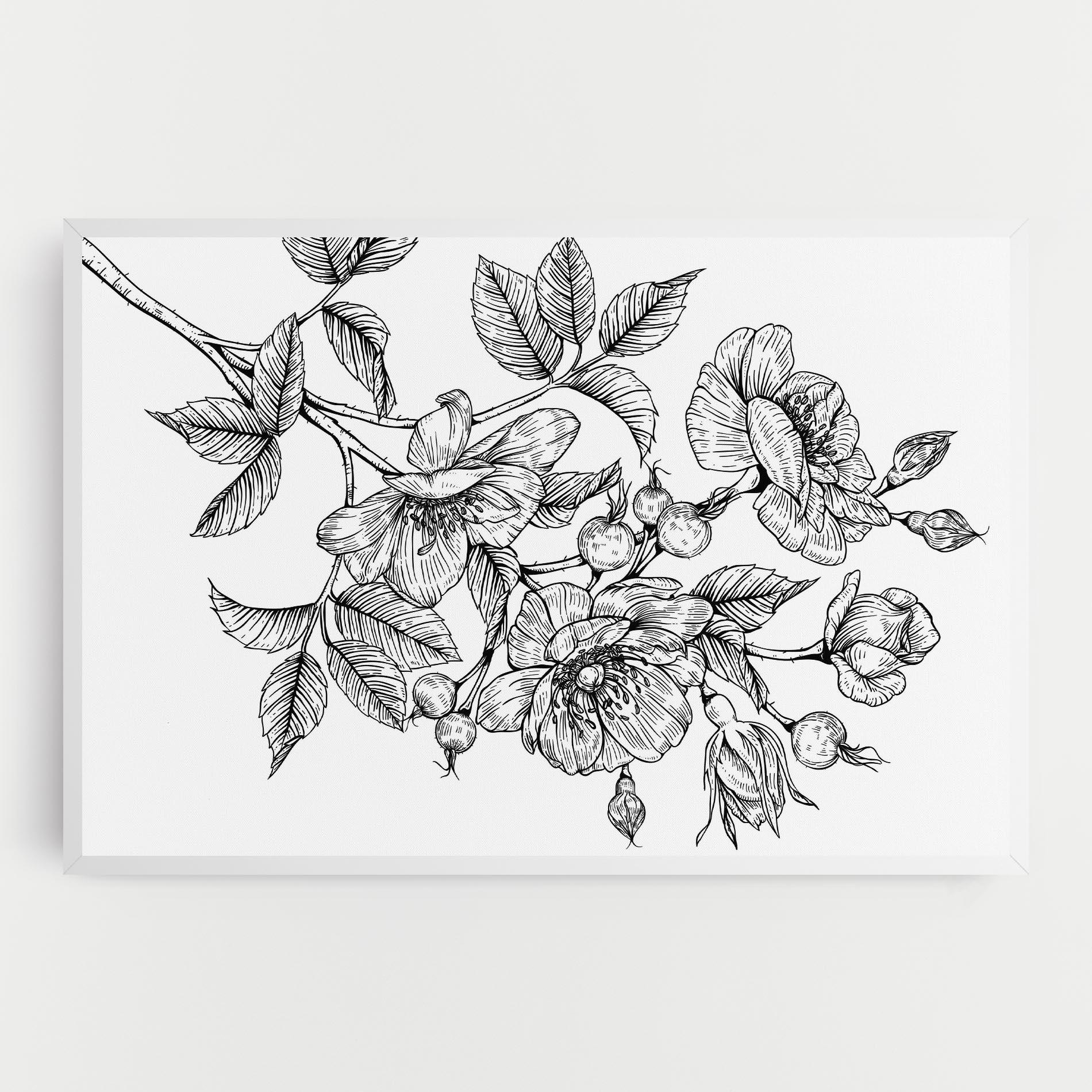 Vászonkép Rose Black Line mockup 0