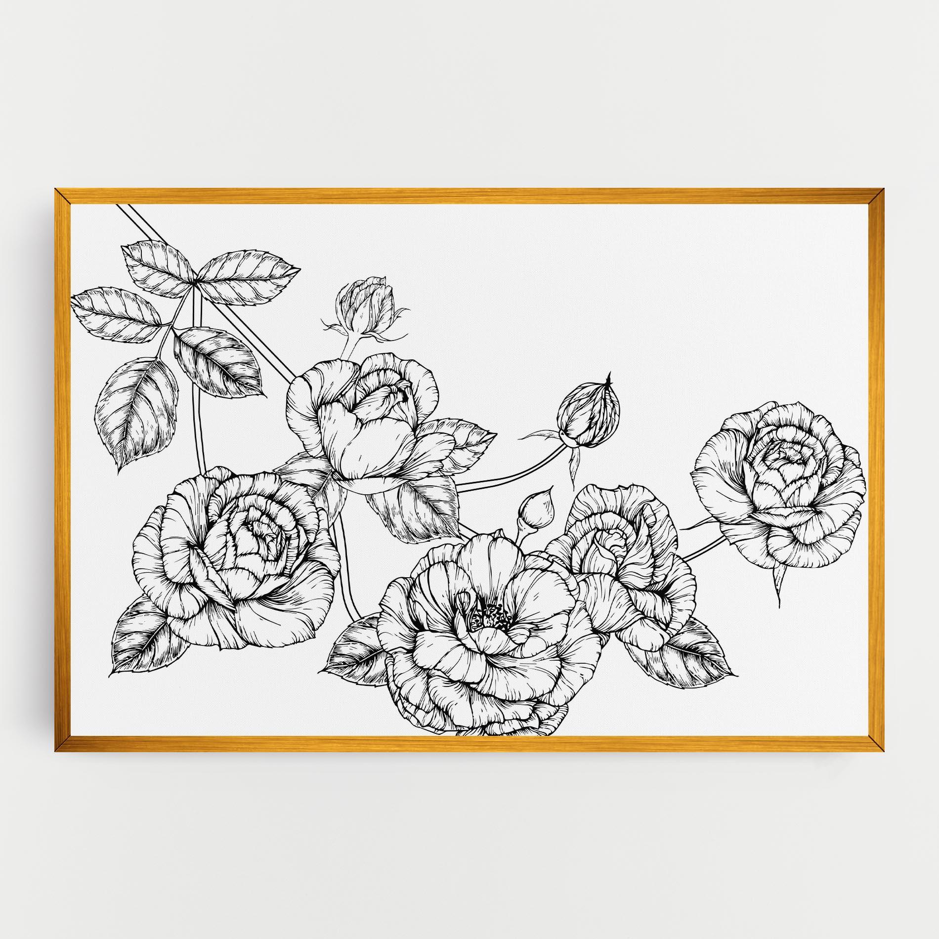 Vászonkép Big Roses Line mockup 0