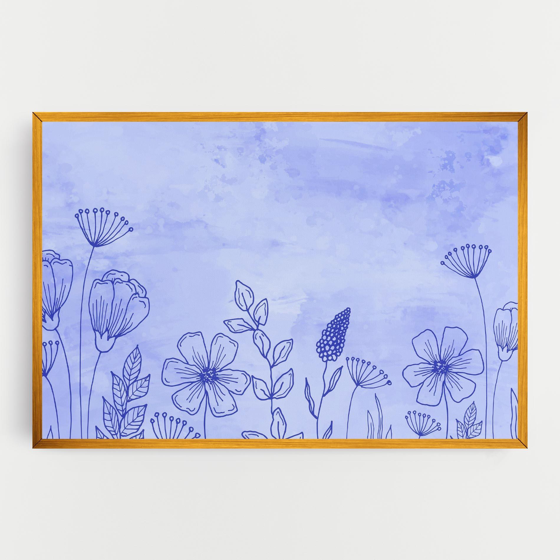 Vászonkép Blue Line Plant mockup 0