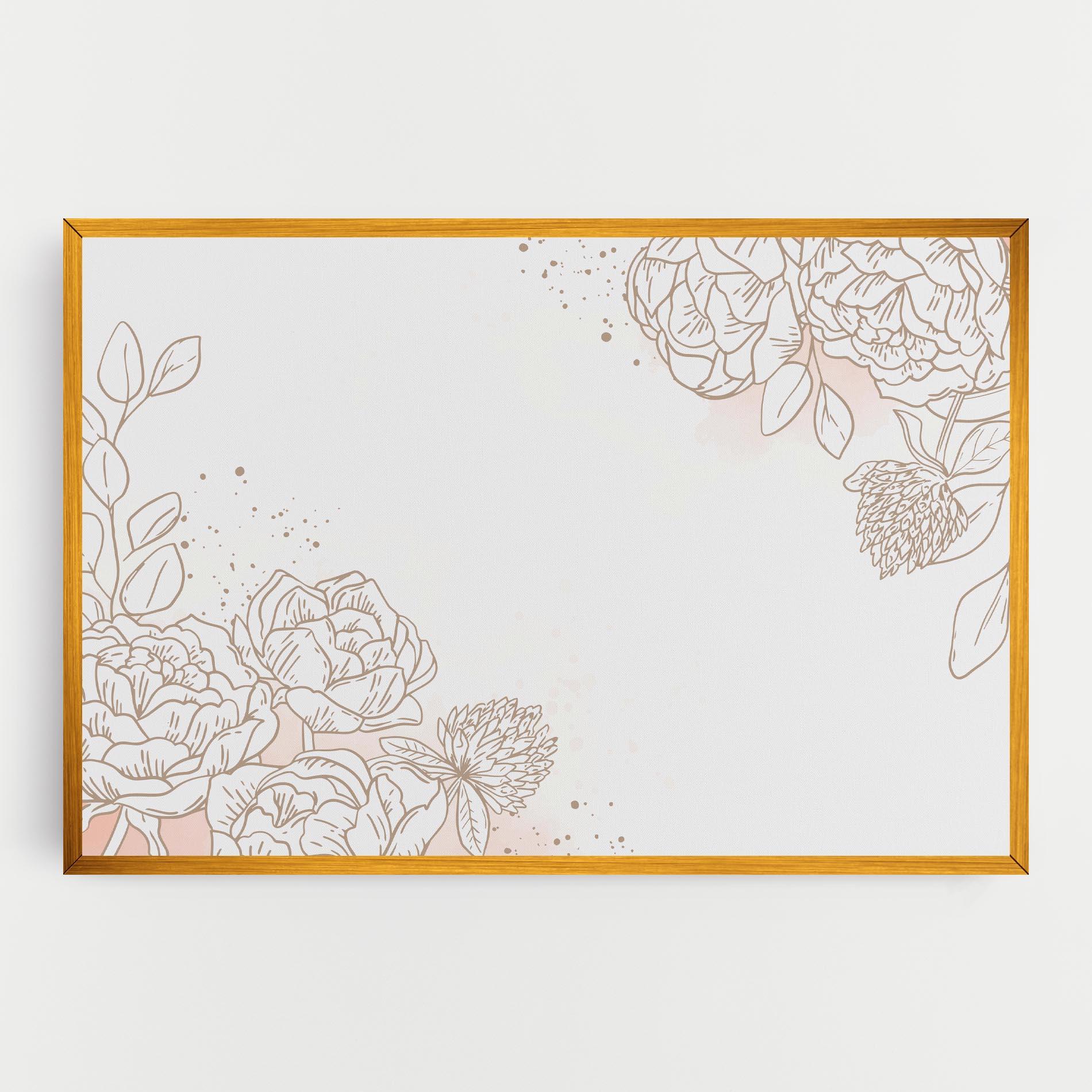 Vászonkép Cream Line Flower mockup 0