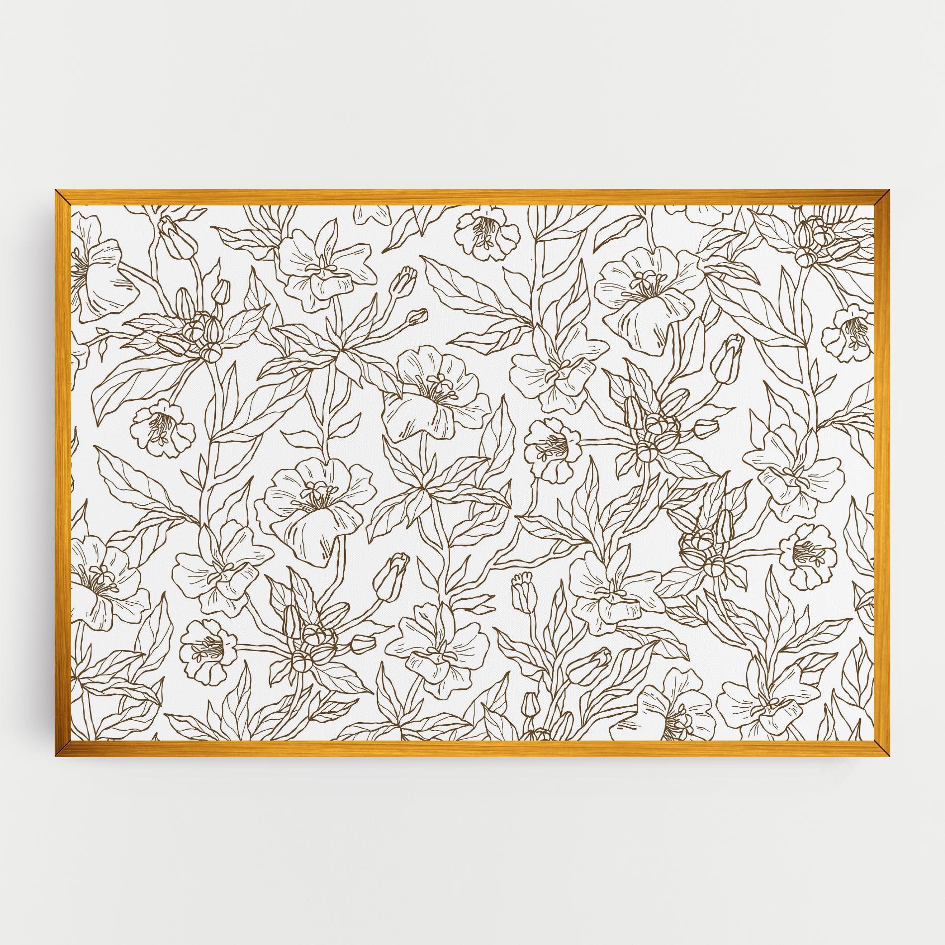 Vászonkép Cream Line Flowers mockup 0