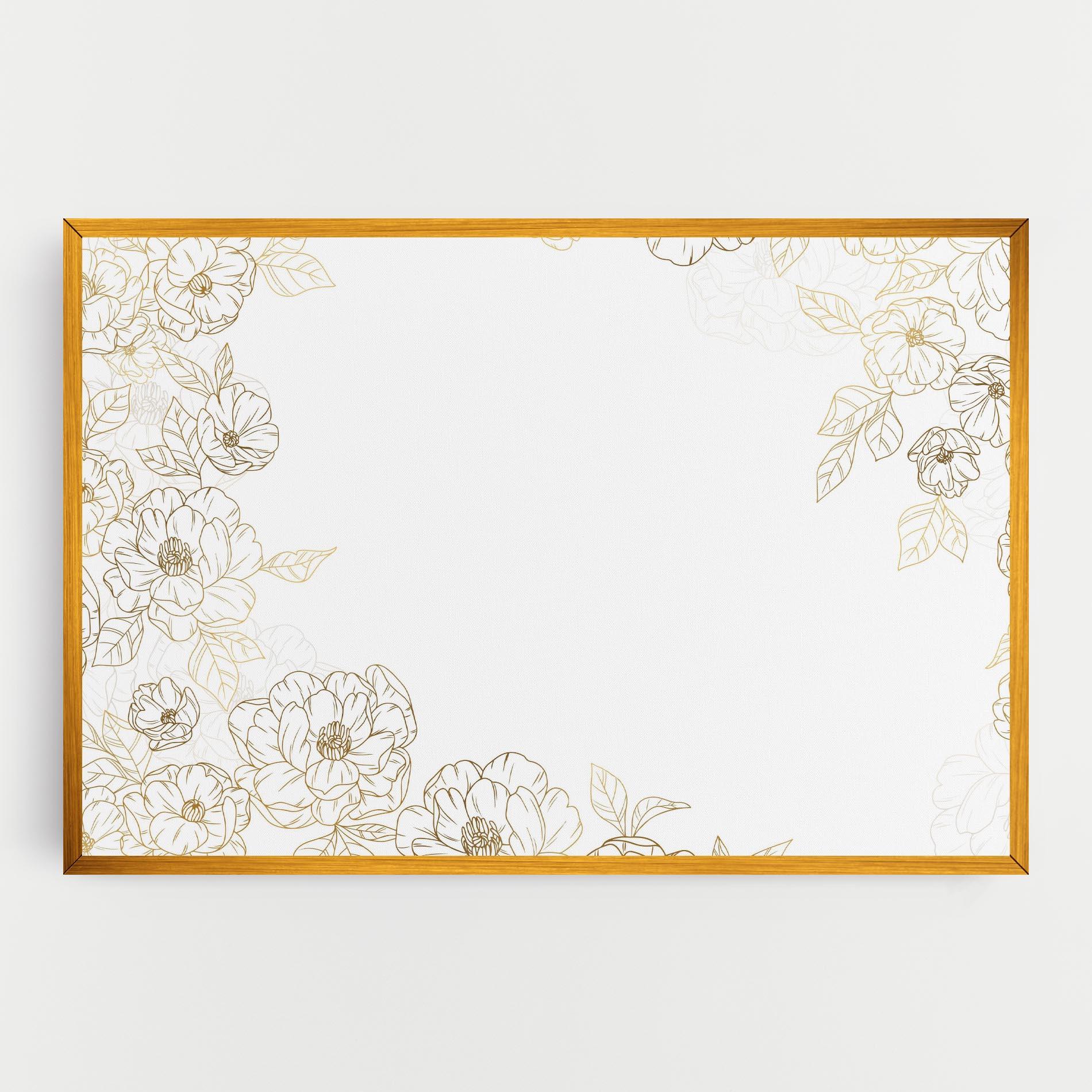 Vászonkép Flower Gold Line mockup 0