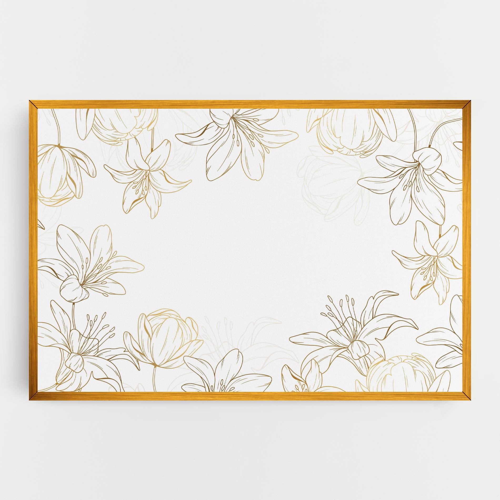 Vászonkép Gold Line Flower mockup 0