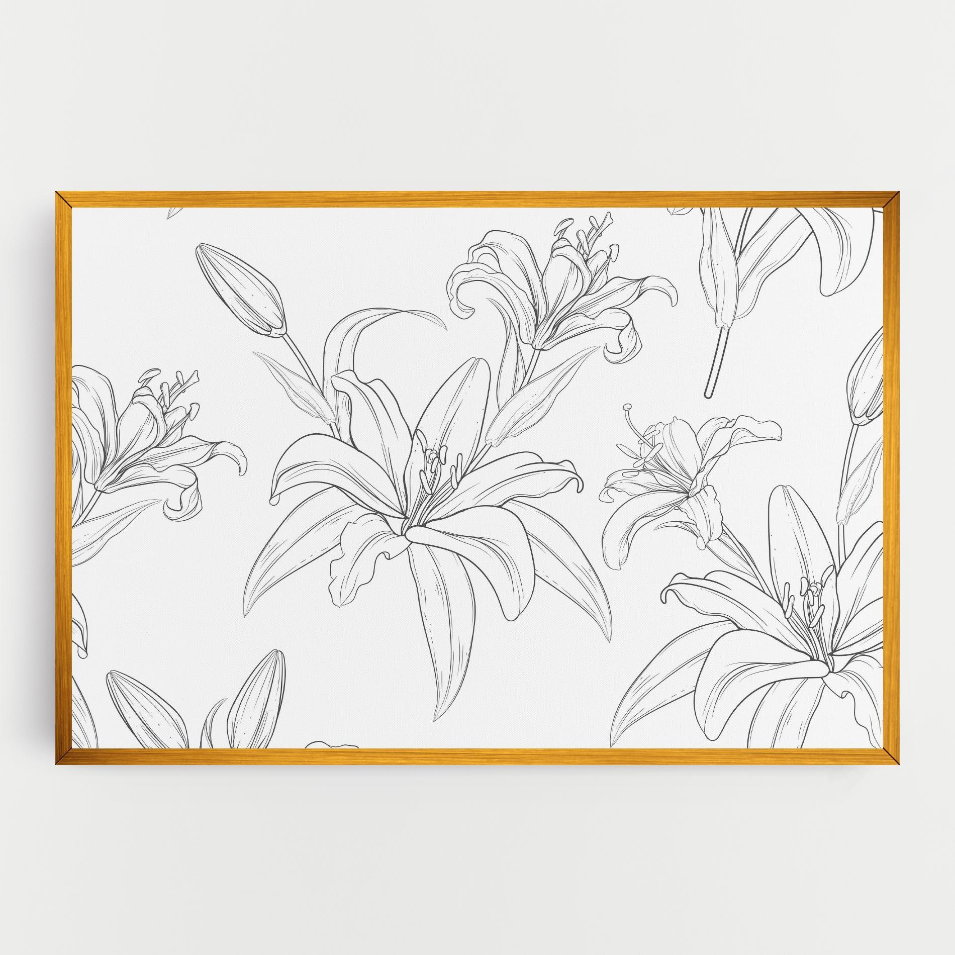 Vászonkép Grey Line Flower mockup 0