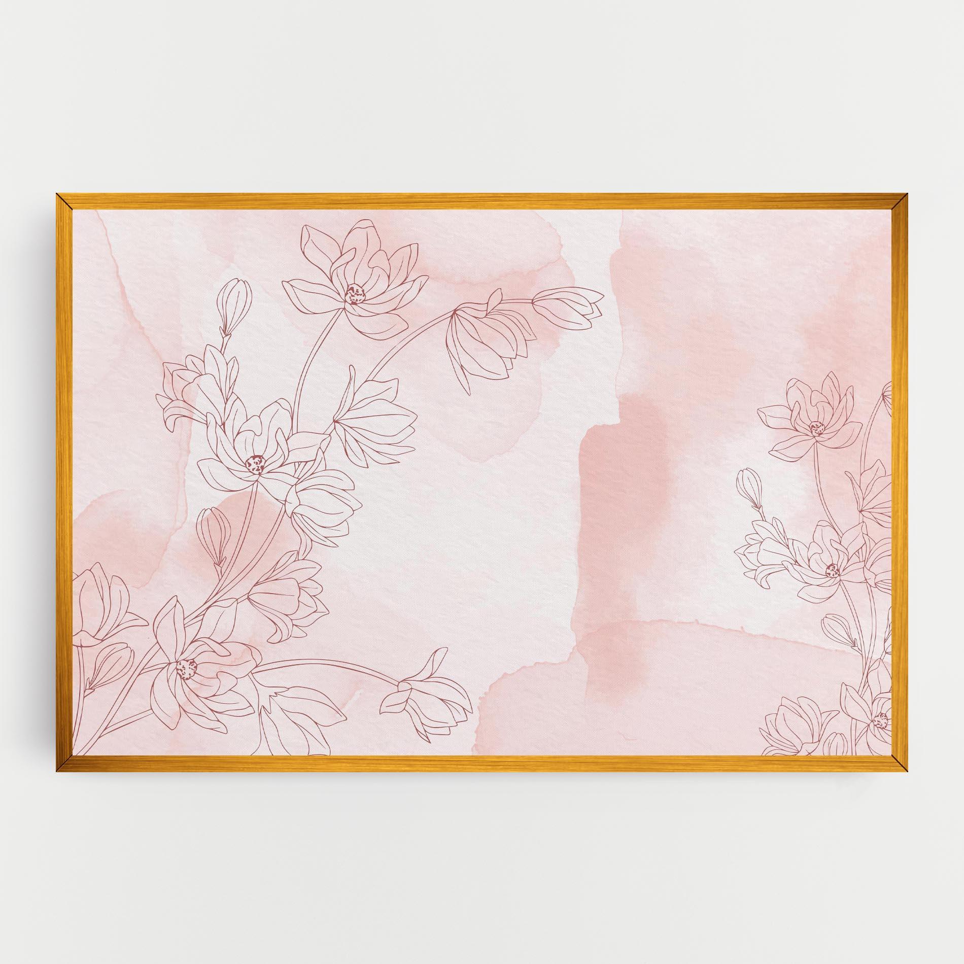 Vászonkép Pink Flower Line mockup 0