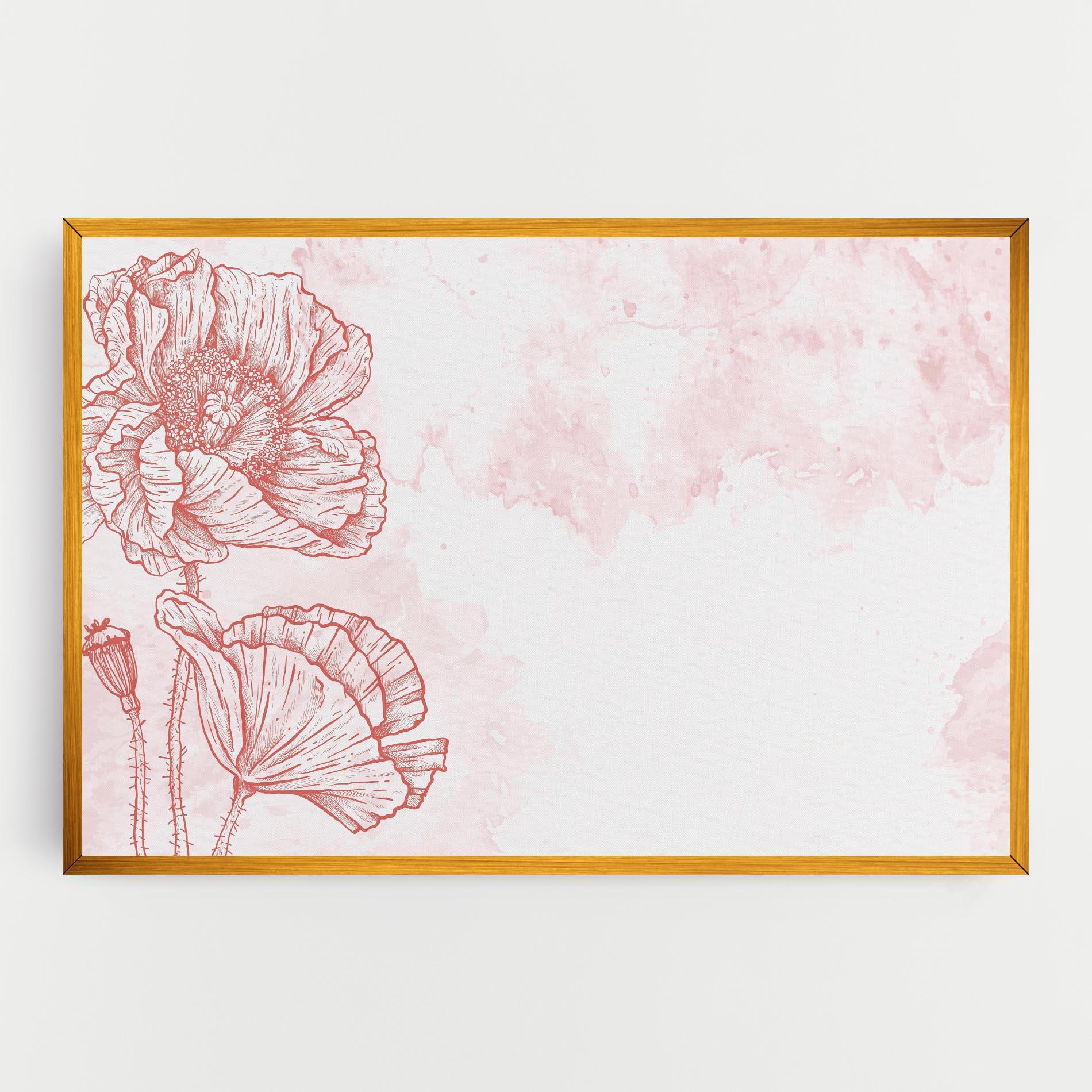 Vászonkép Red Poppy Line mockup 0