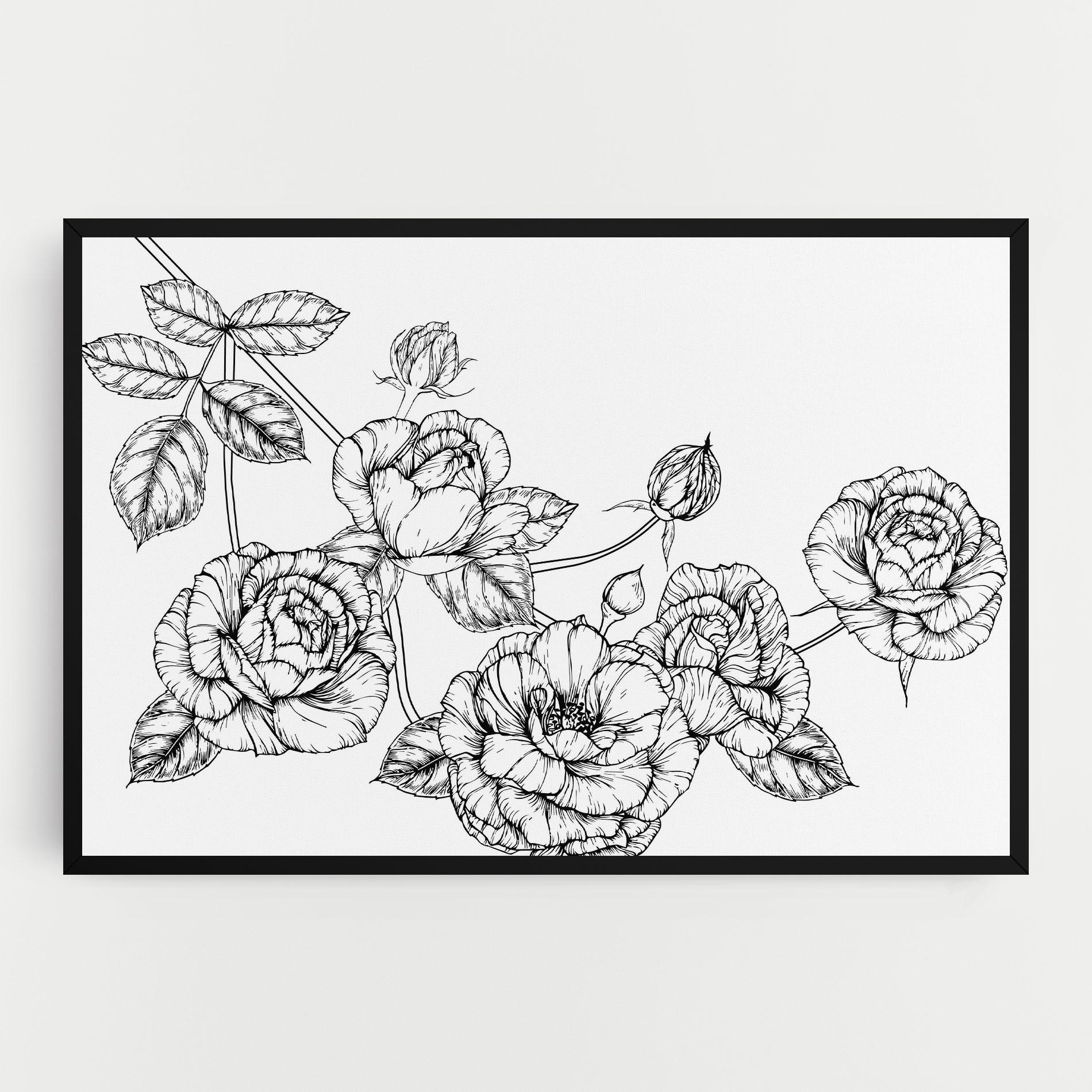 Vászonkép Big Roses Line mockup 0