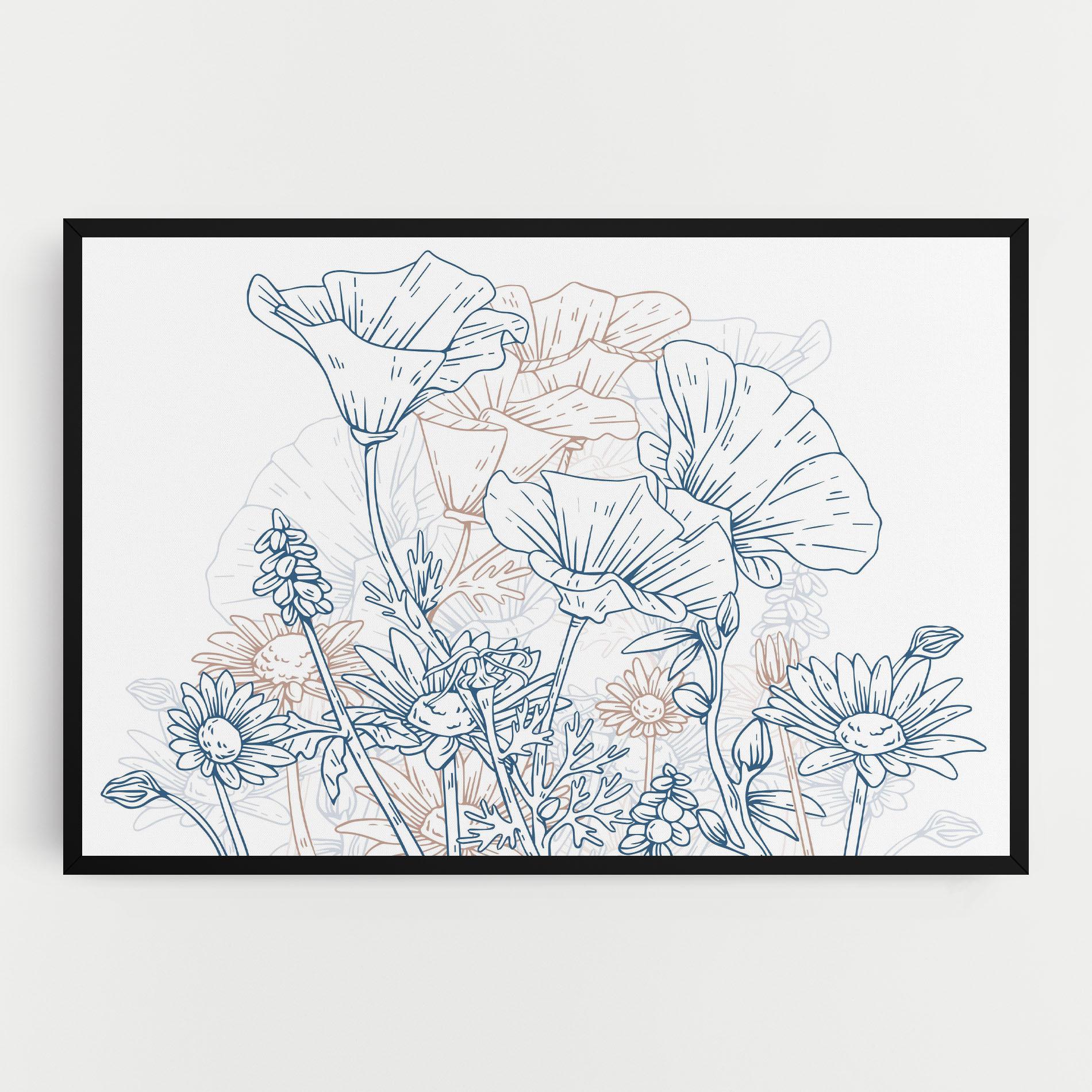 Vászonkép Cream Blue Line mockup 0