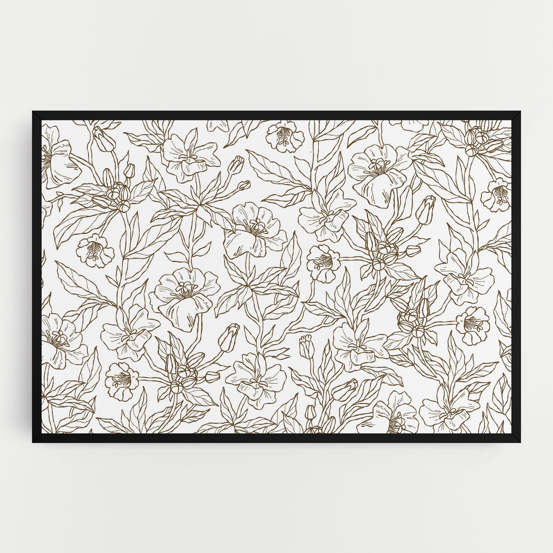 Vászonkép Cream Line Flowers mockup 0