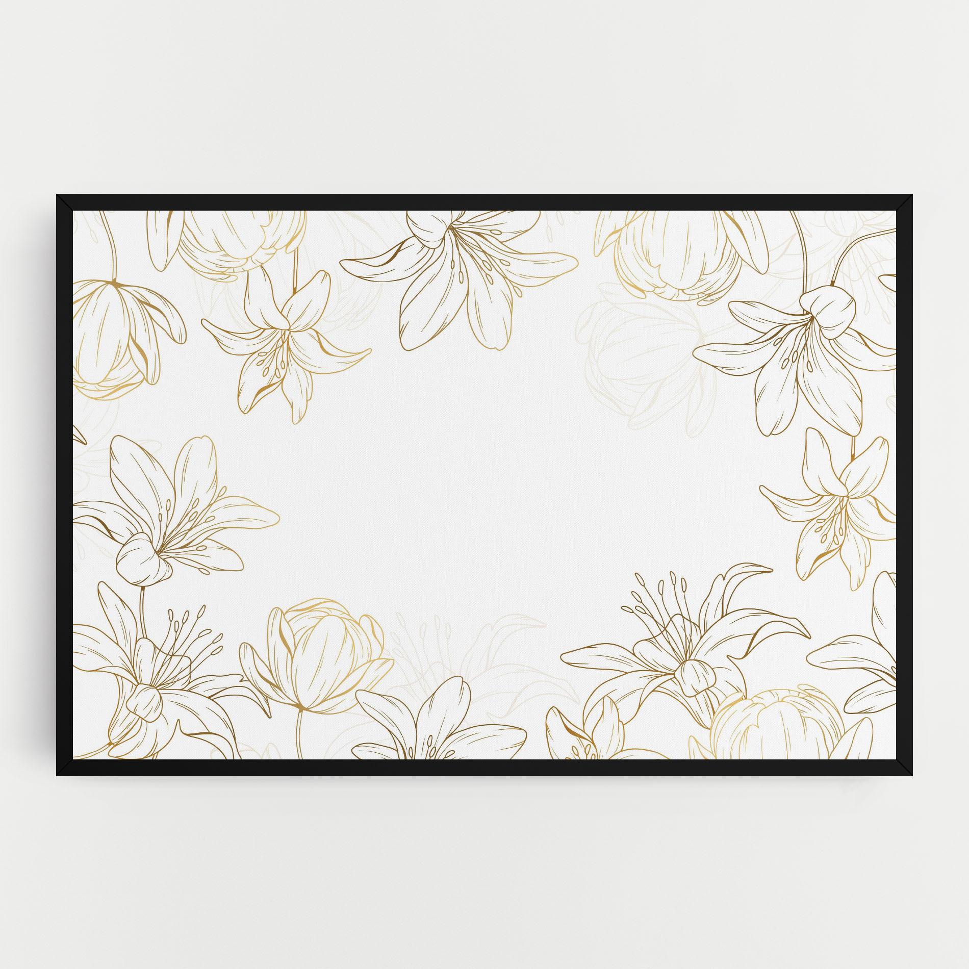 Vászonkép Gold Line Flower mockup 0