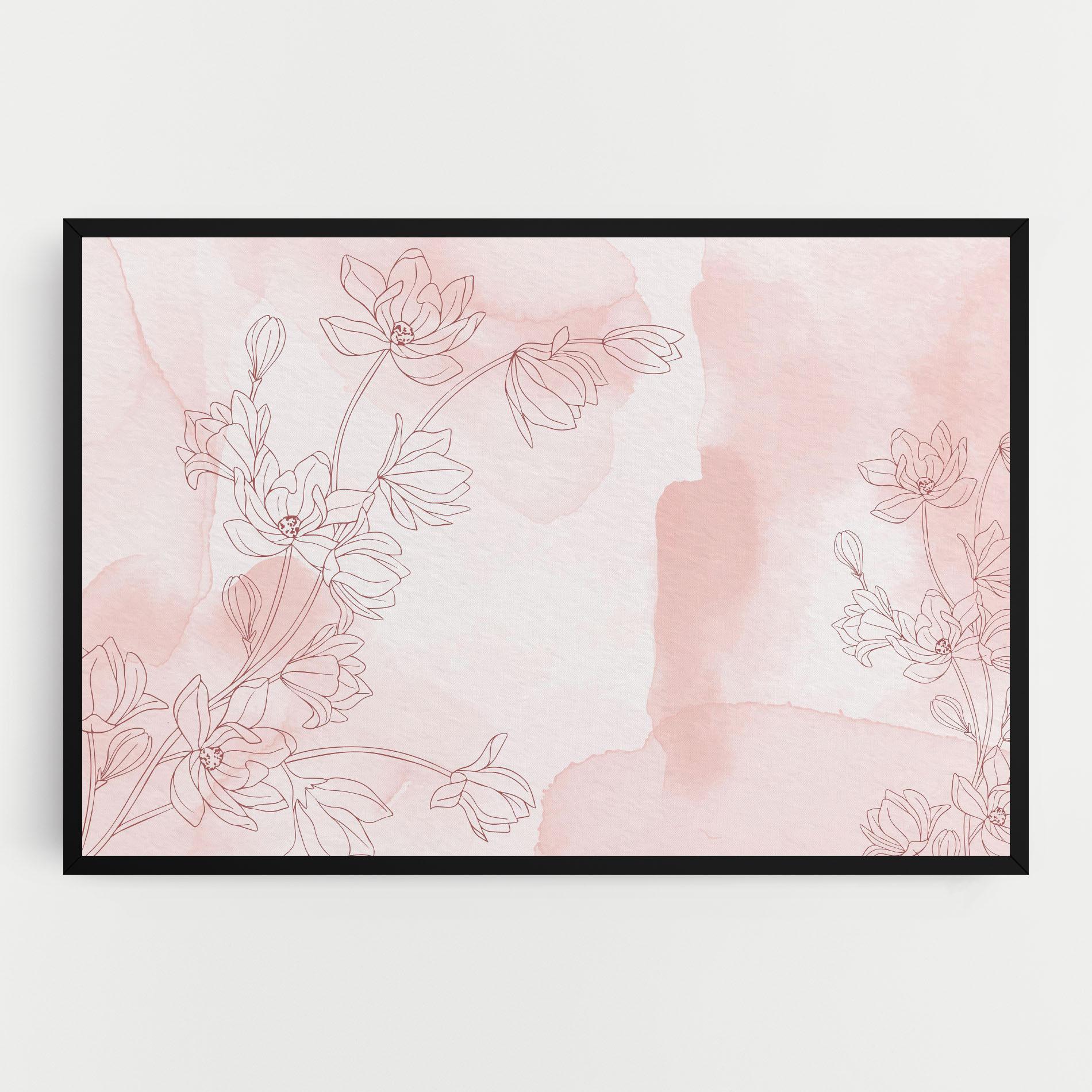 Vászonkép Pink Flower Line mockup 0