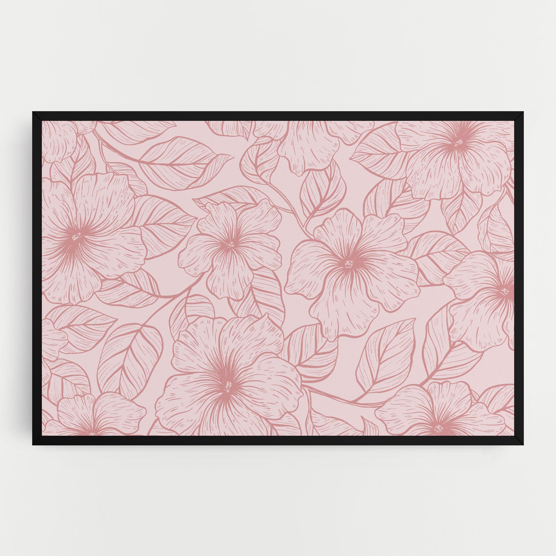 Vászonkép Pink Line Flower mockup 0