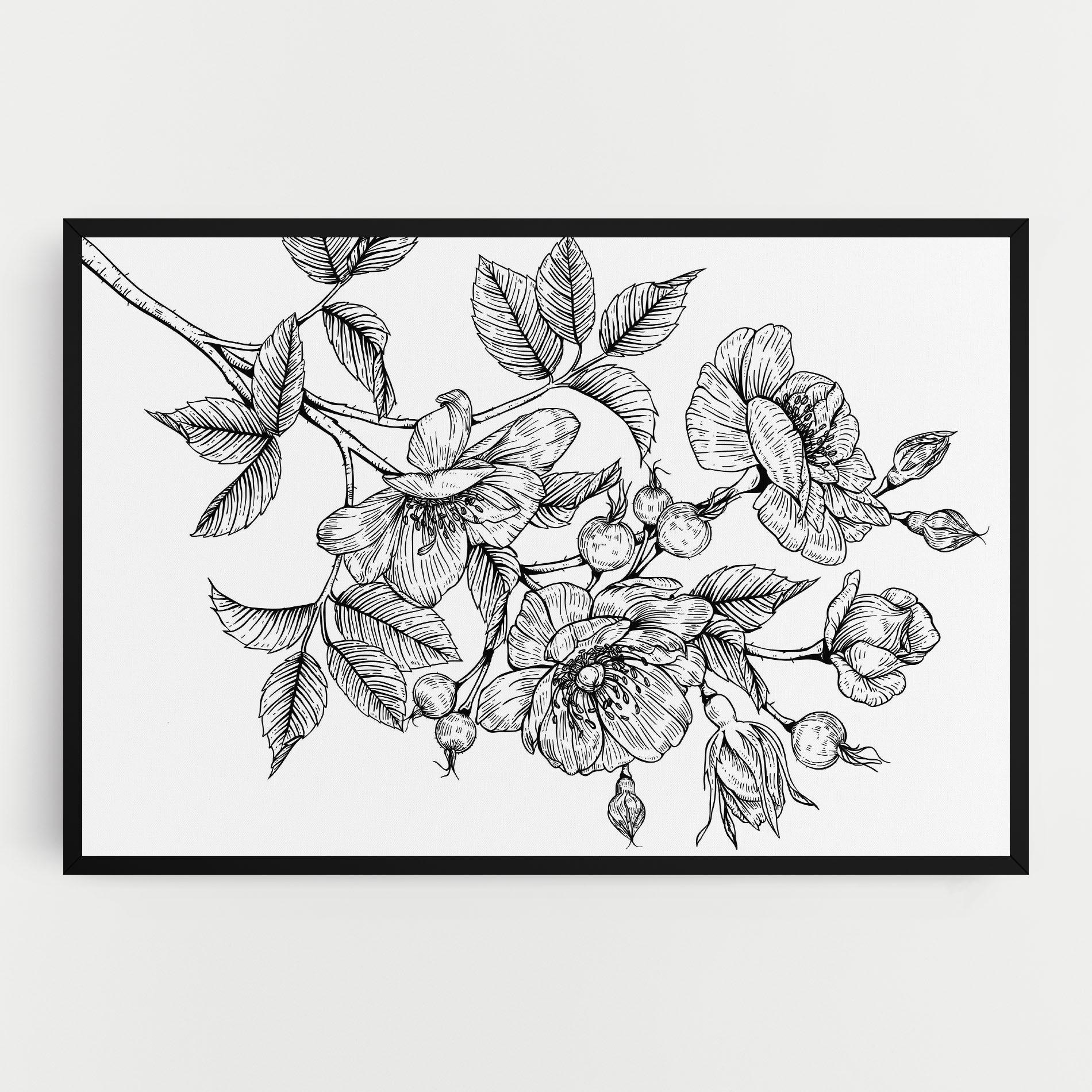 Vászonkép Rose Black Line mockup 0