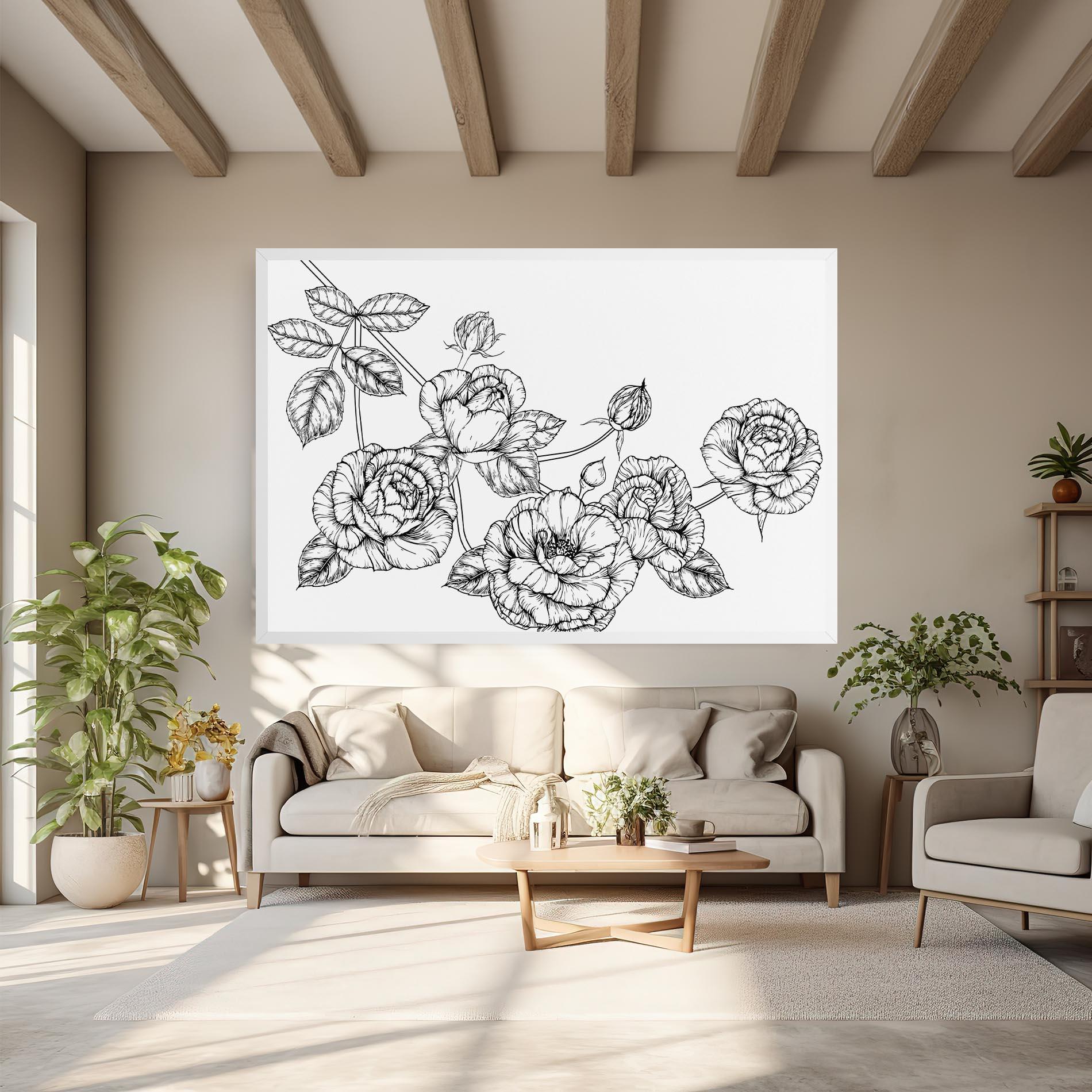 Vászonkép Big Roses Line mockup 6