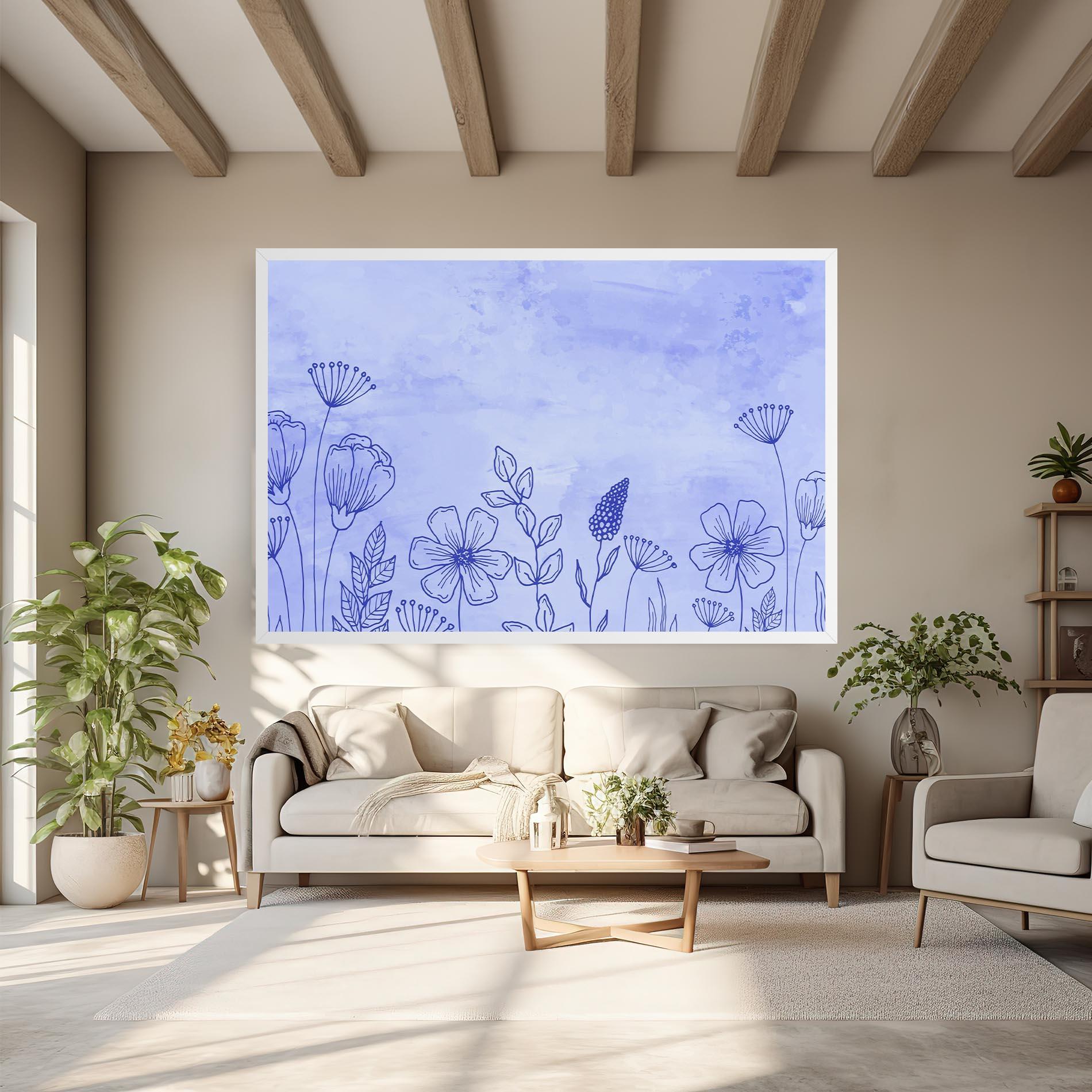 Vászonkép Blue Line Plant mockup 6