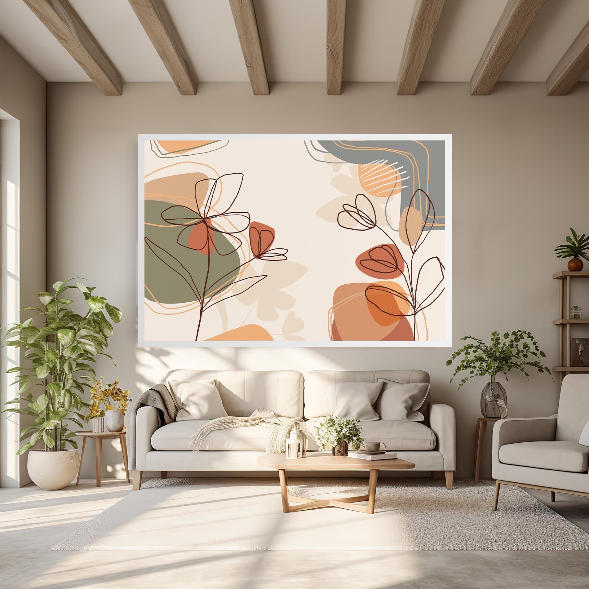 Vászonkép Brown Line Plants mockup 6