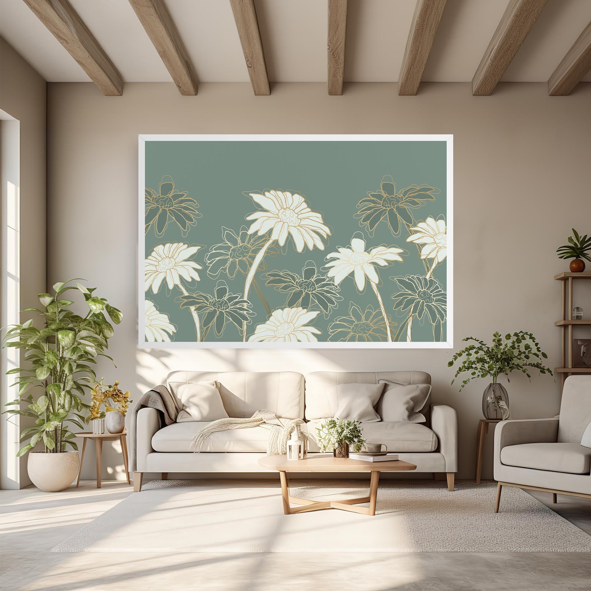 Vászonkép Gold Green Line mockup 6