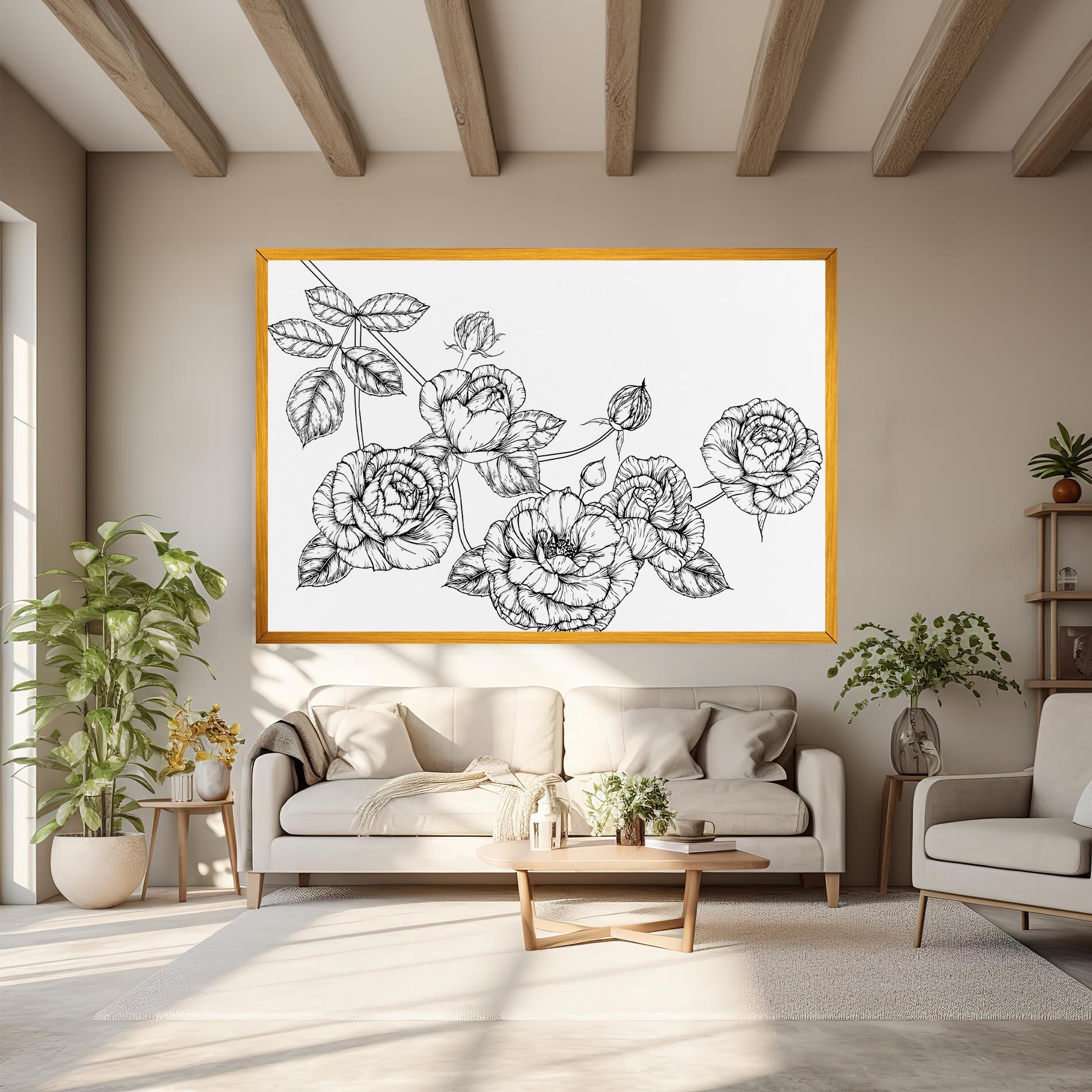 Vászonkép Big Roses Line mockup 6