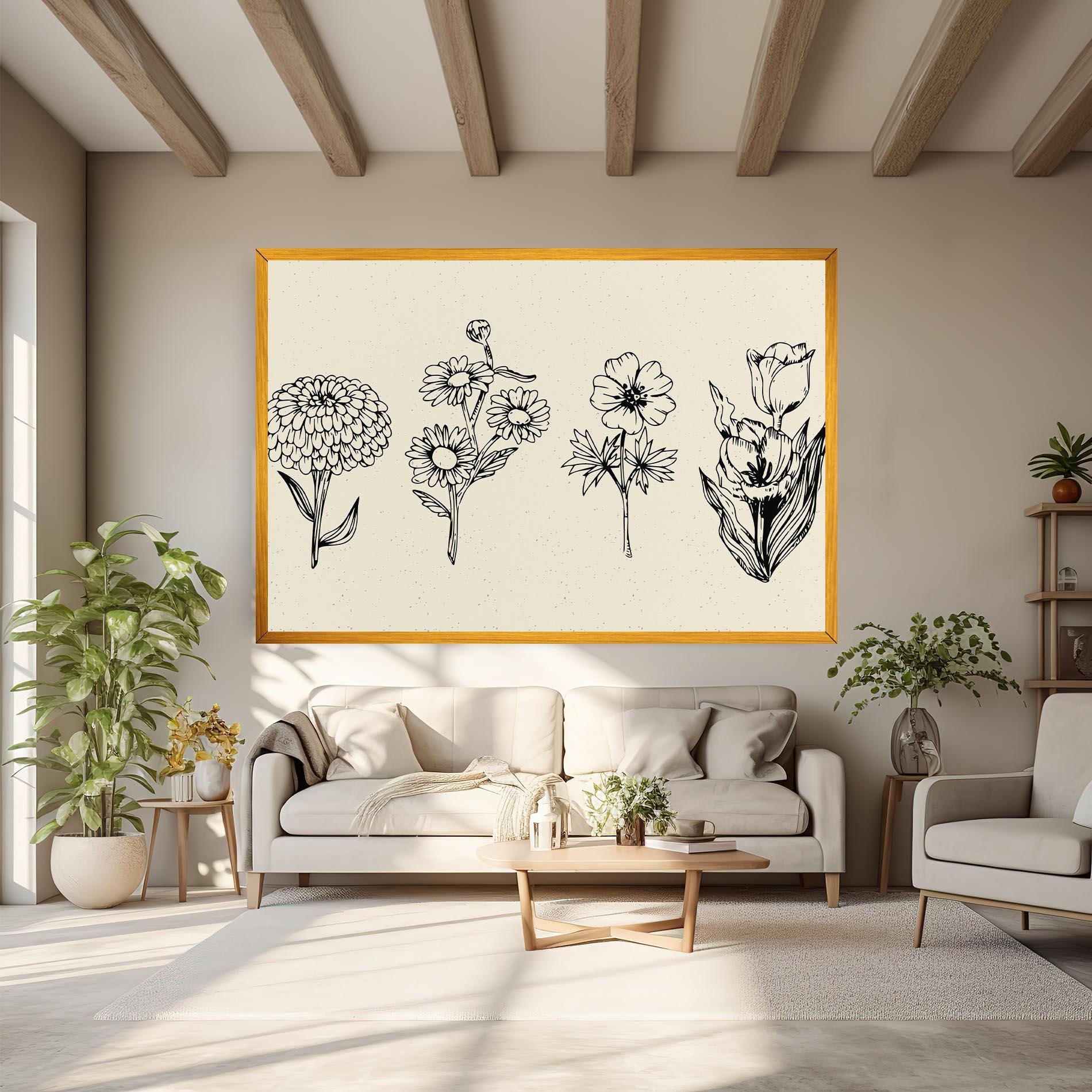 Vászonkép Black Line Cream mockup 6