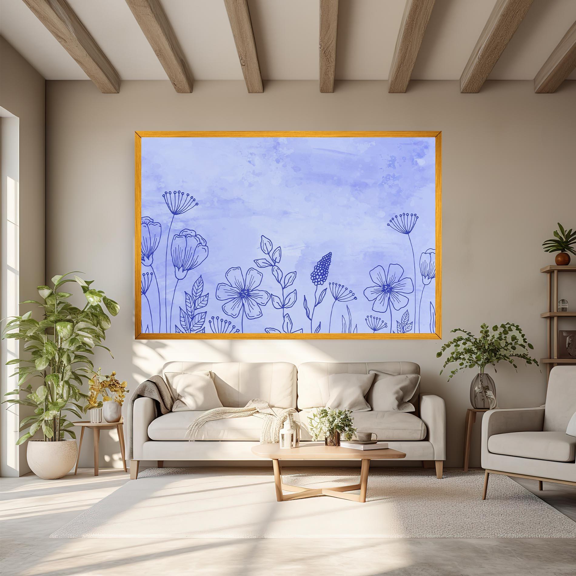 Vászonkép Blue Line Plant mockup 6