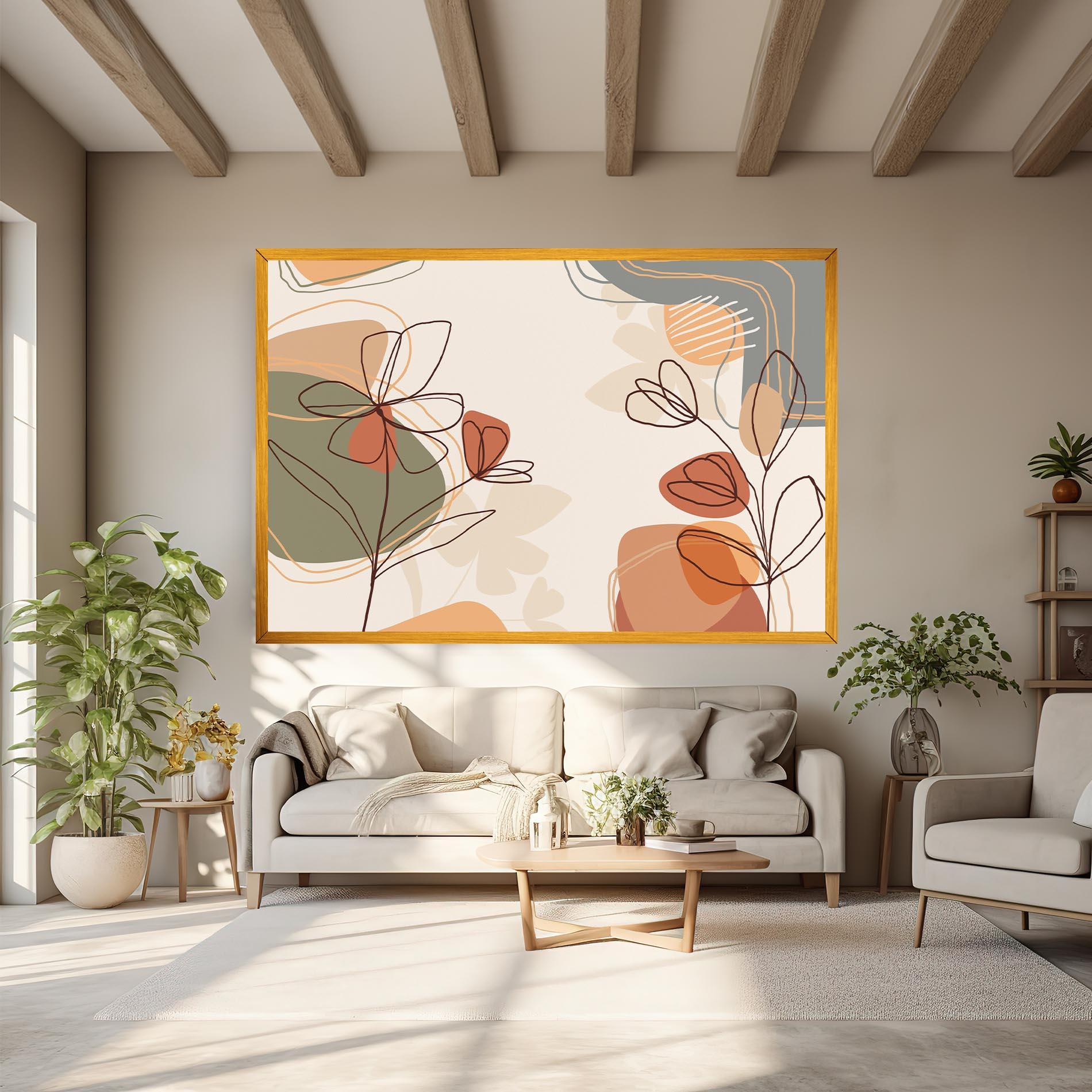 Vászonkép Brown Line Plants mockup 6