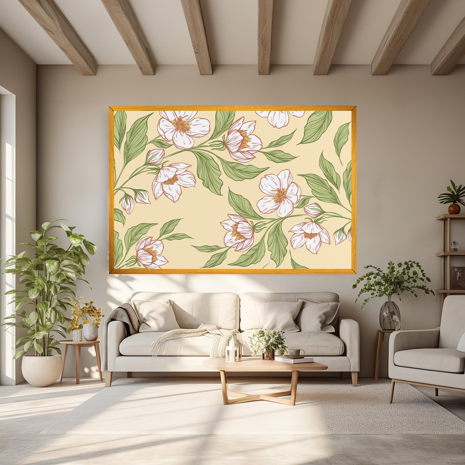 Vászonkép Cream Flower White mockup 6