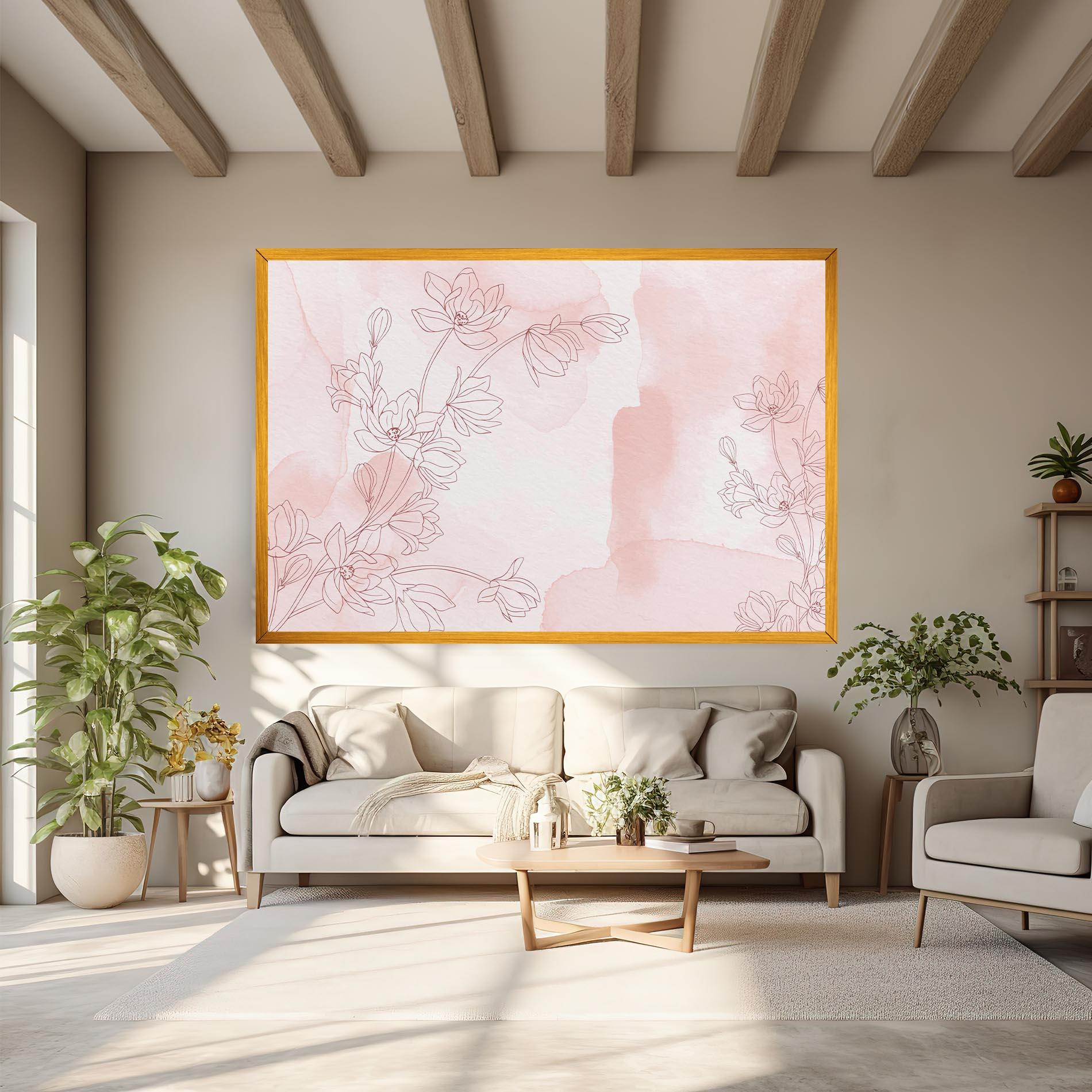 Vászonkép Pink Flower Line mockup 6