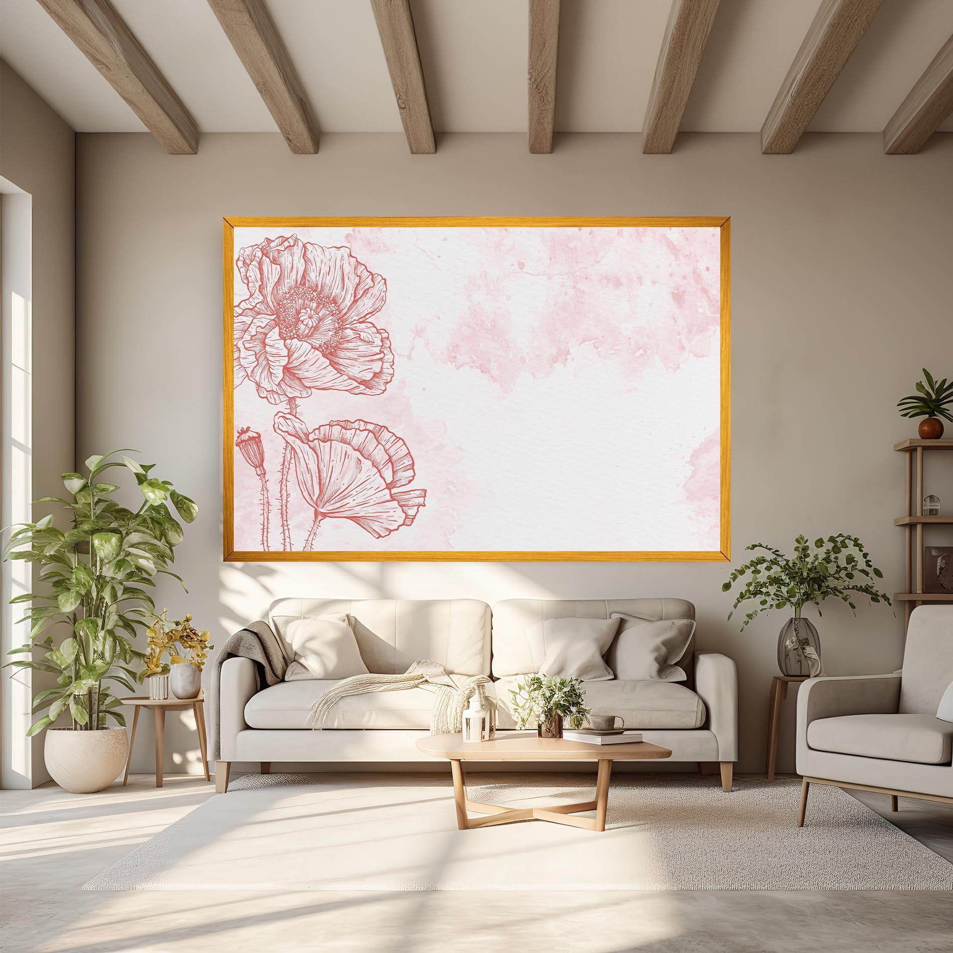 Vászonkép Red Poppy Line mockup 6