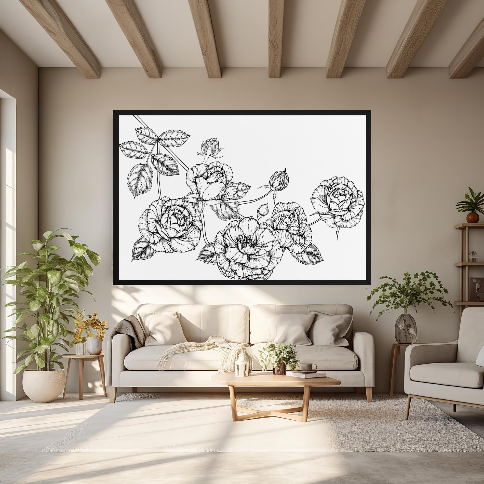 Vászonkép Big Roses Line mockup 6