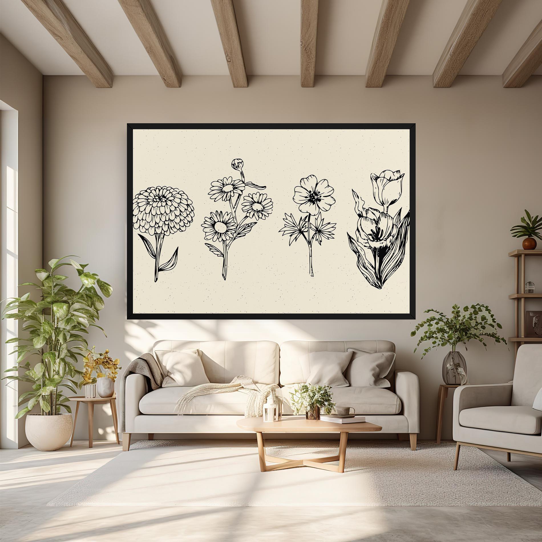 Vászonkép Black Line Cream mockup 6