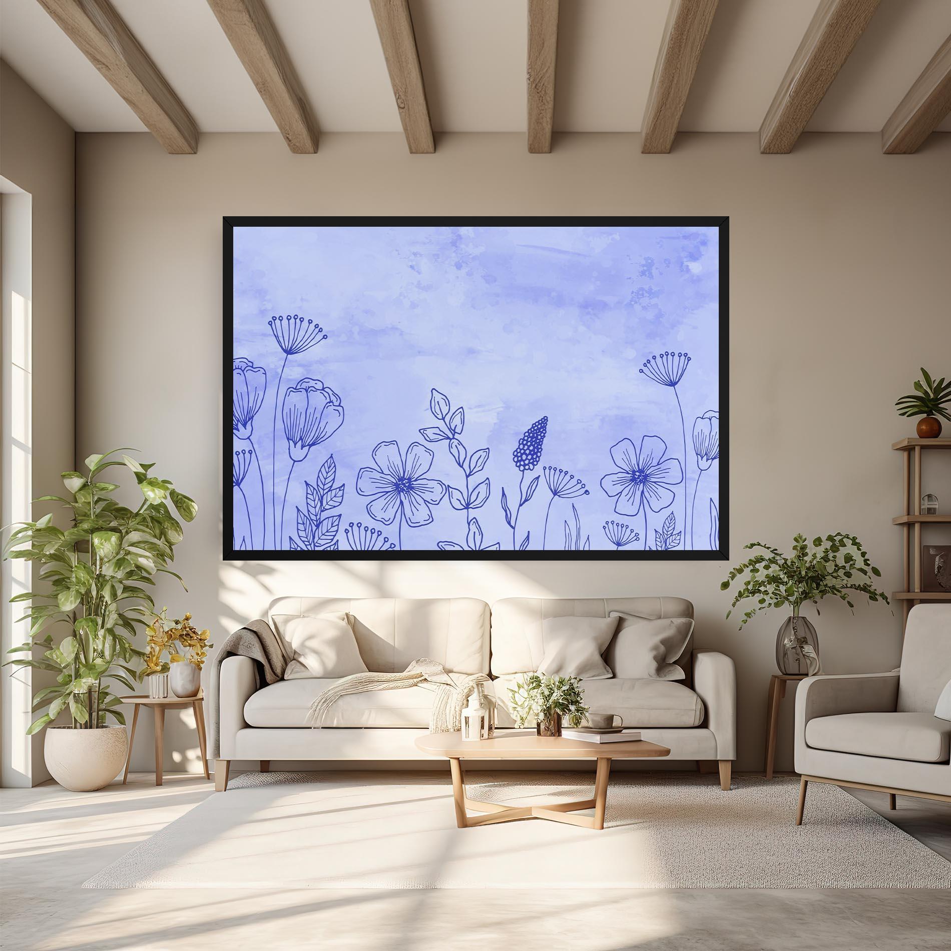 Vászonkép Blue Line Plant mockup 6