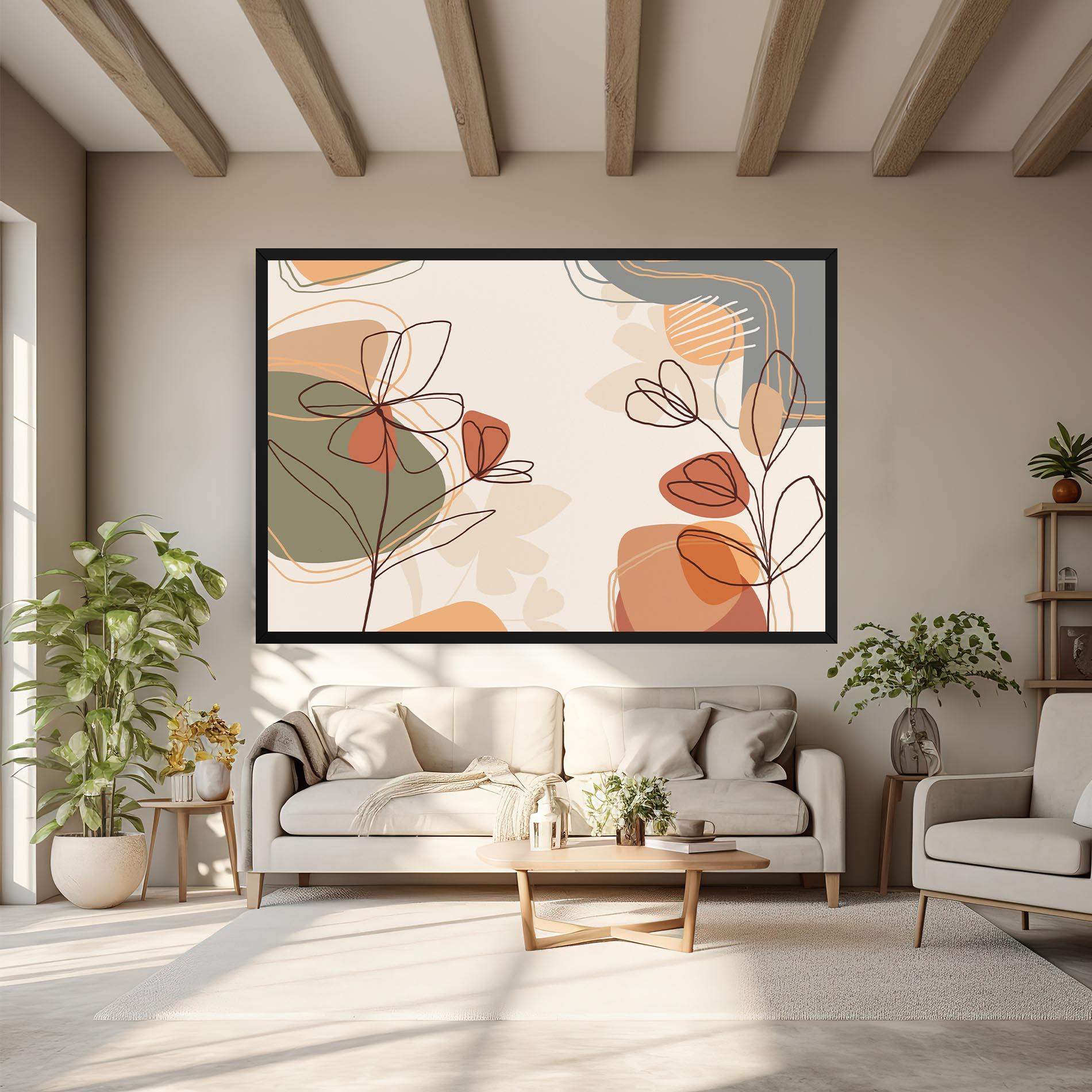 Vászonkép Brown Line Plants mockup 6