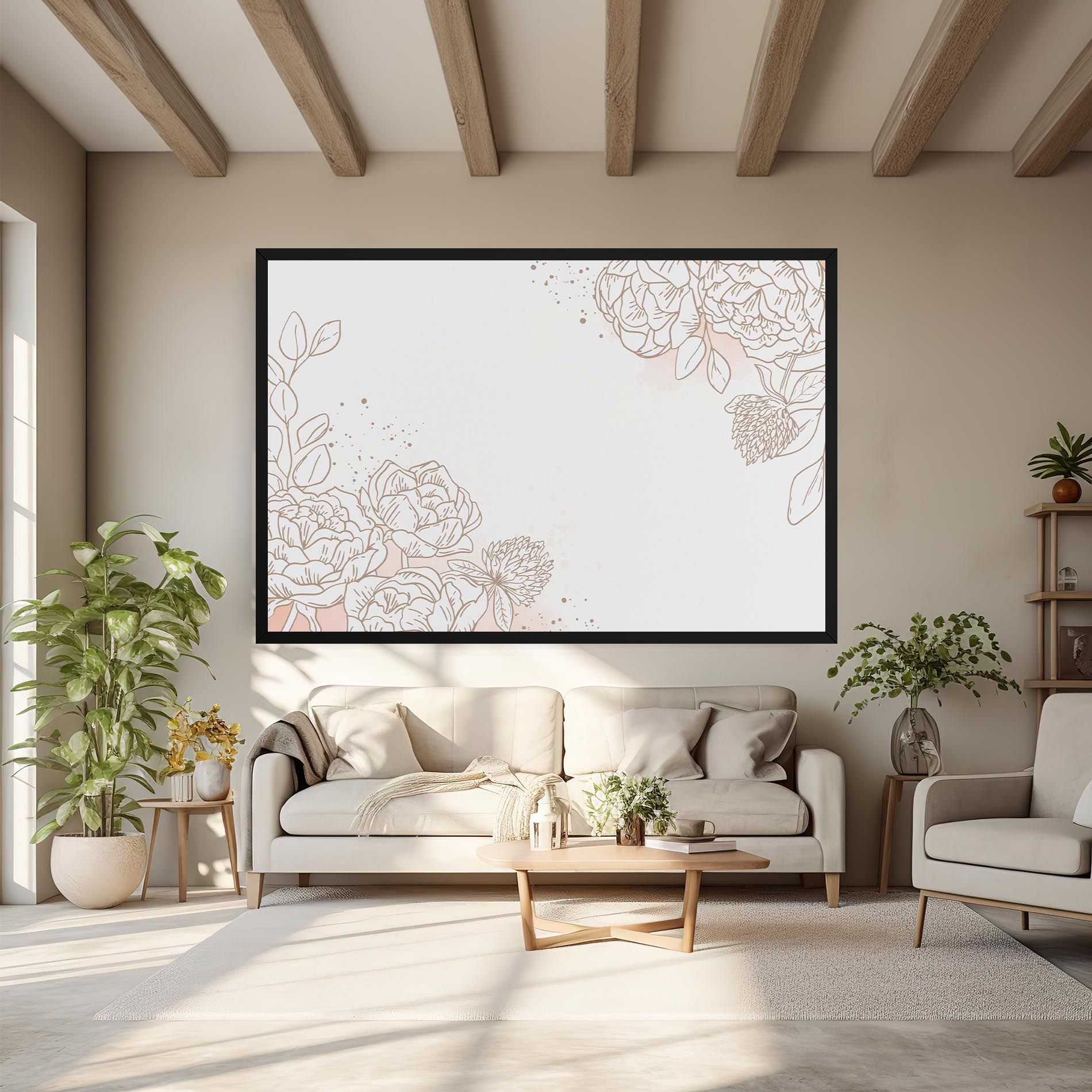 Cream Line Flower mockup 6